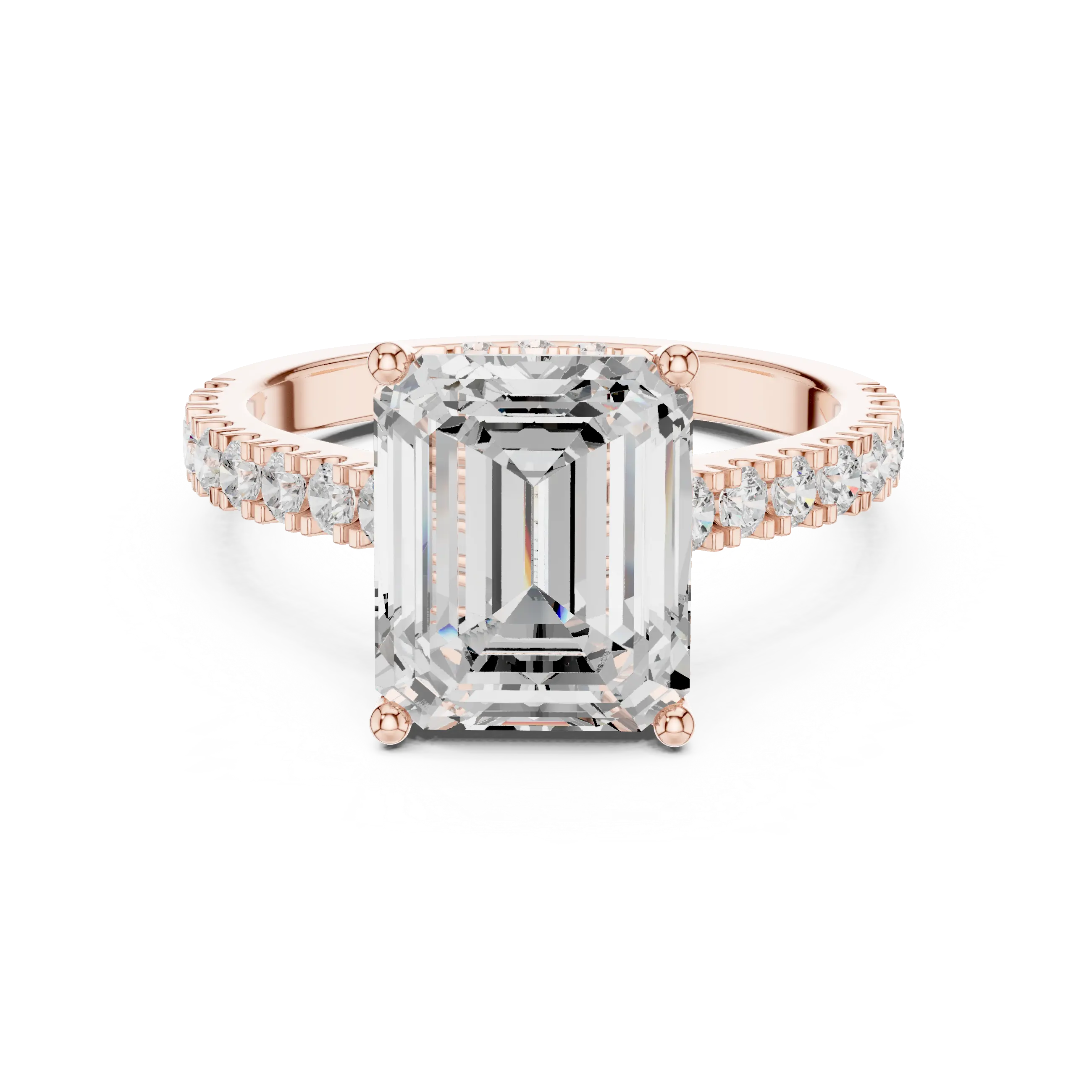 MJR0154 - Step-Cut Emerald Solitaire with Under-Gallery Halo