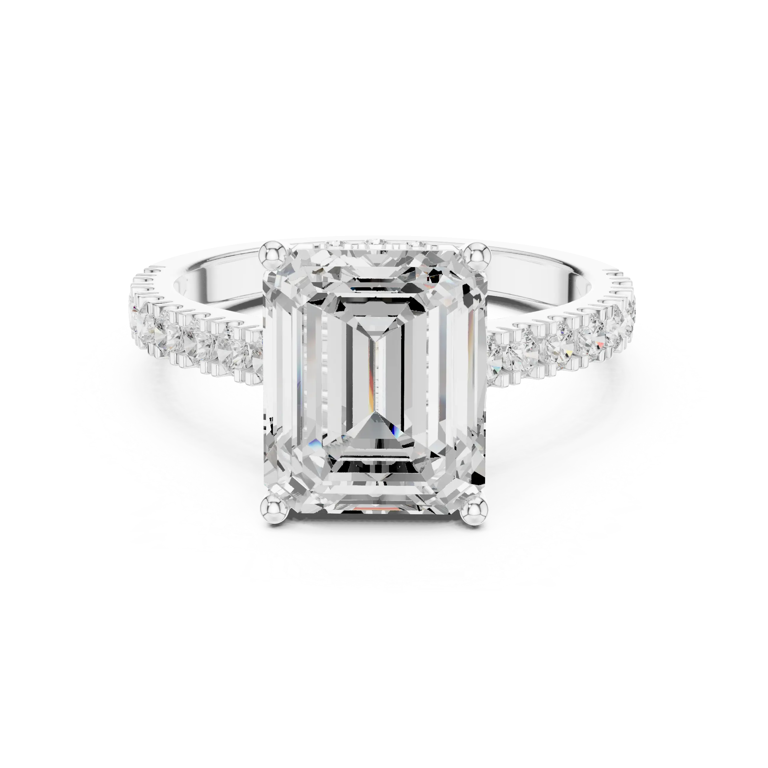 MJR0154 - Step-Cut Emerald Solitaire with Under-Gallery Halo