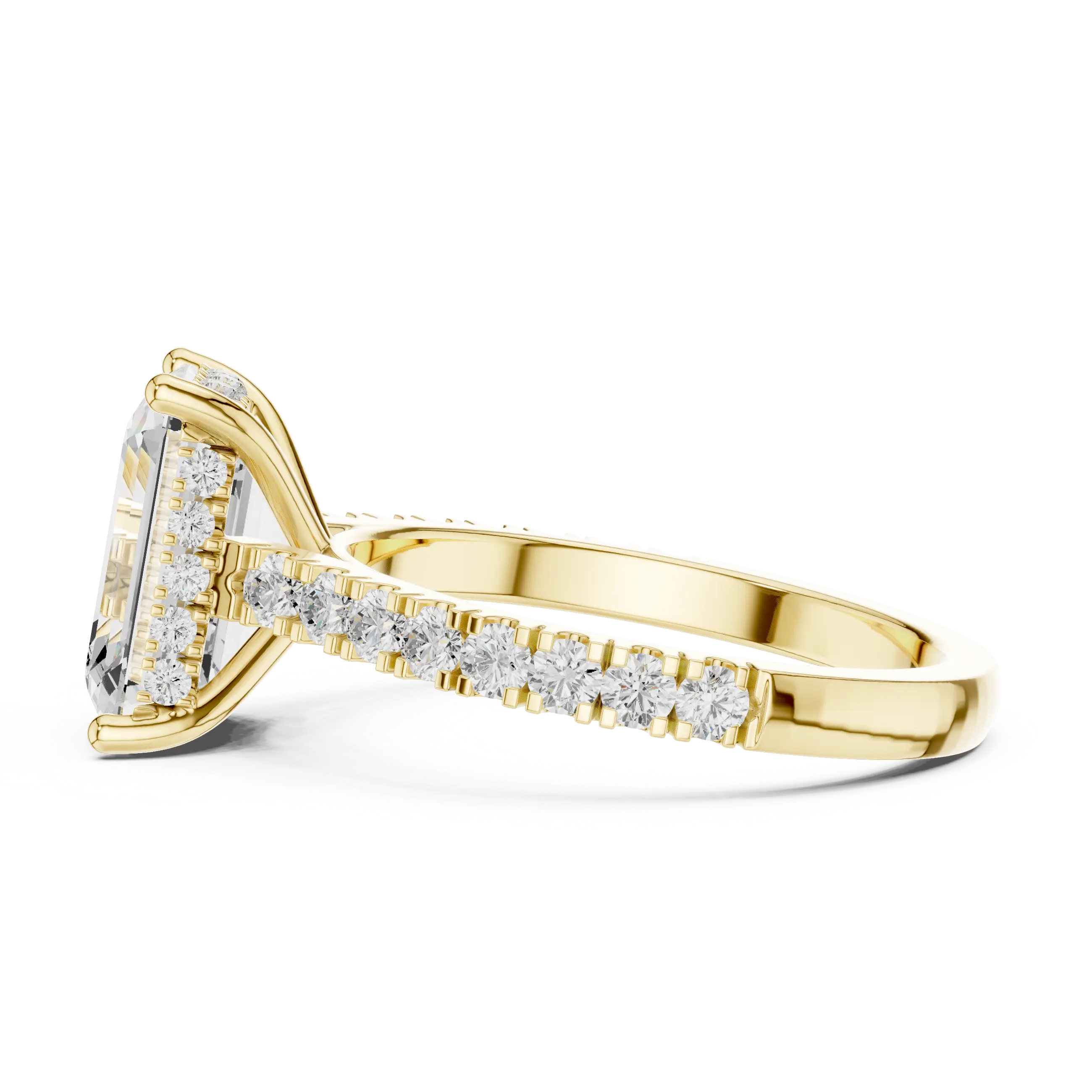 MJR0154 - Step-Cut Emerald Solitaire with Under-Gallery Halo