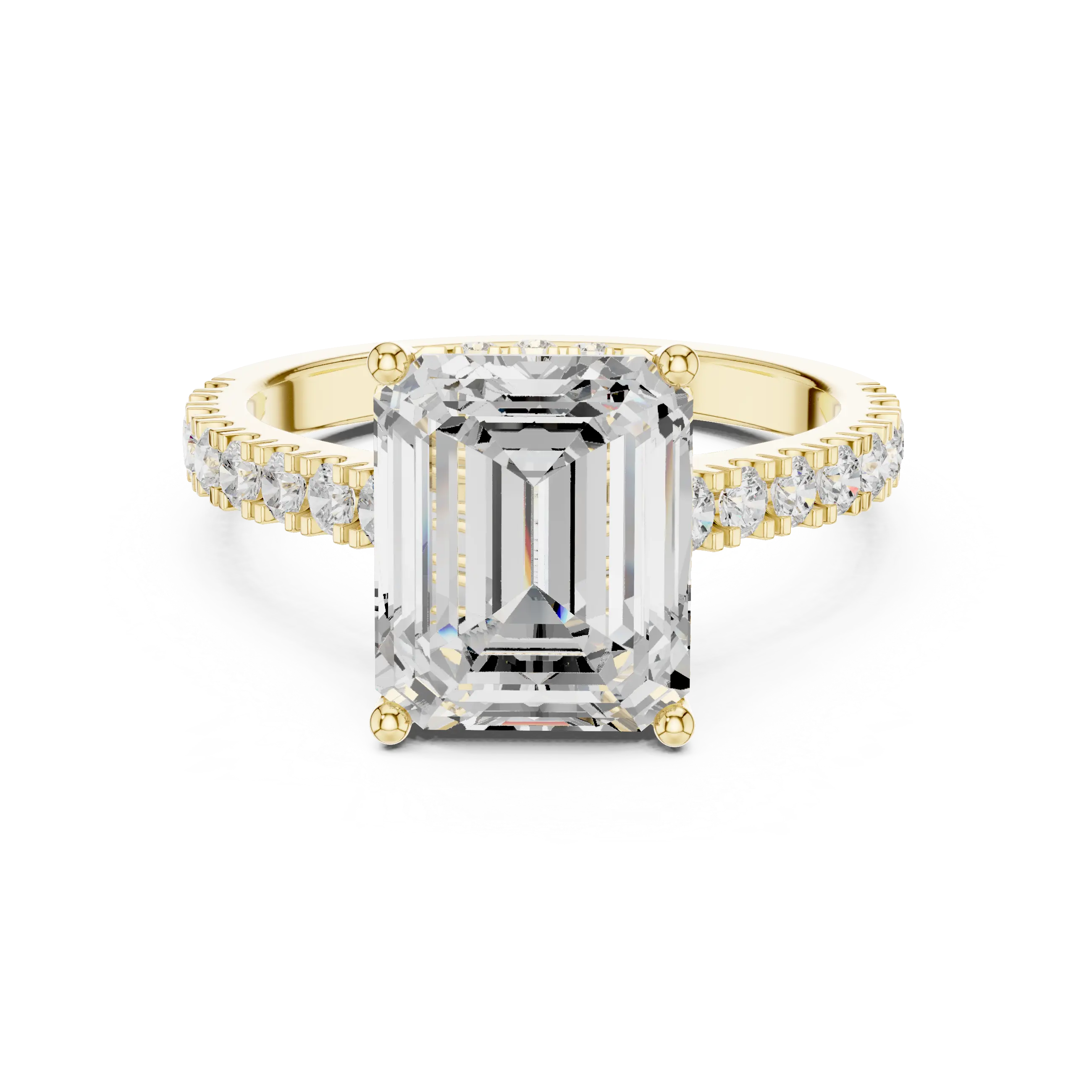 MJR0154 - Step-Cut Emerald Solitaire with Under-Gallery Halo