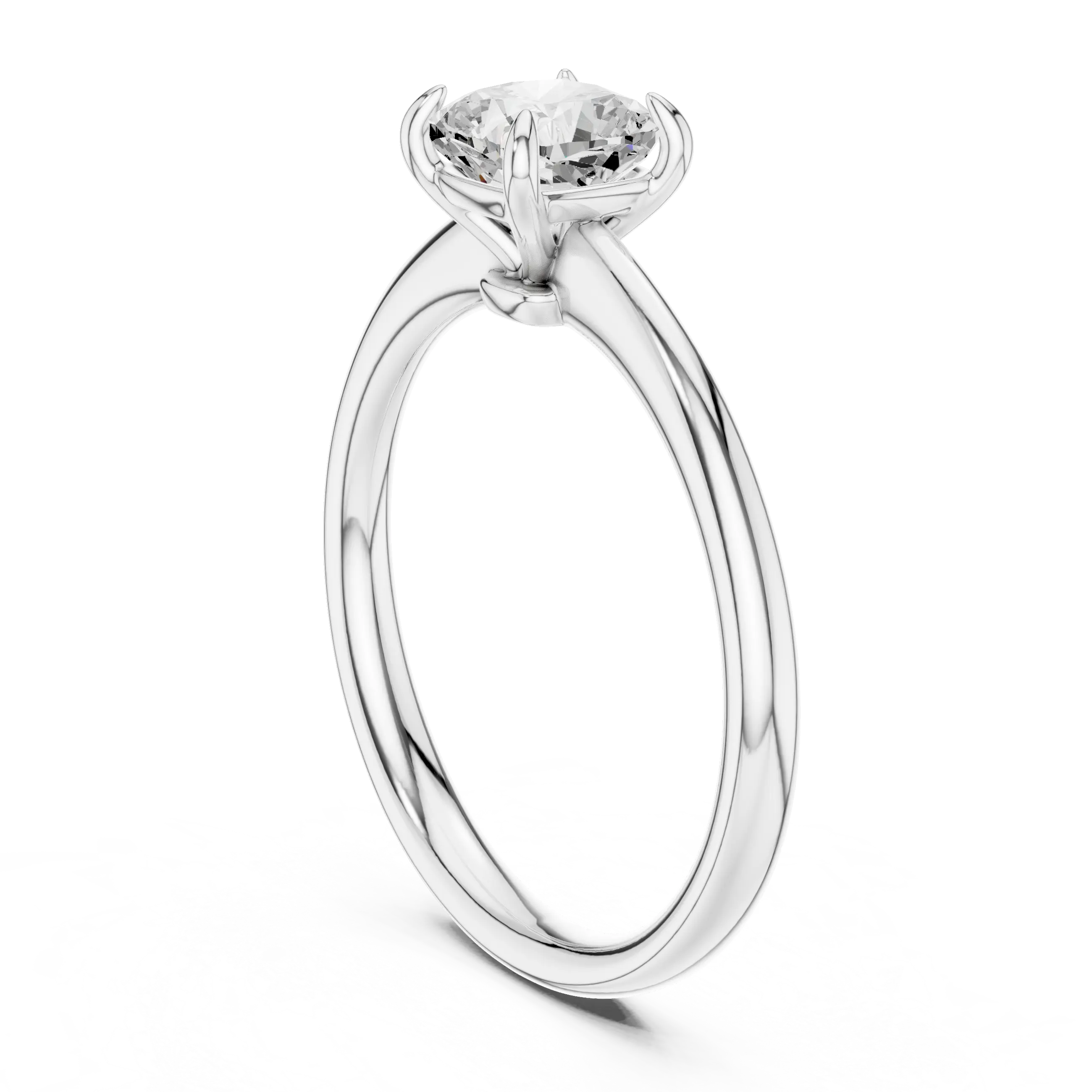 MJR0156 - Cushion Cut Solitaire Ring with Delicate Double Prongs