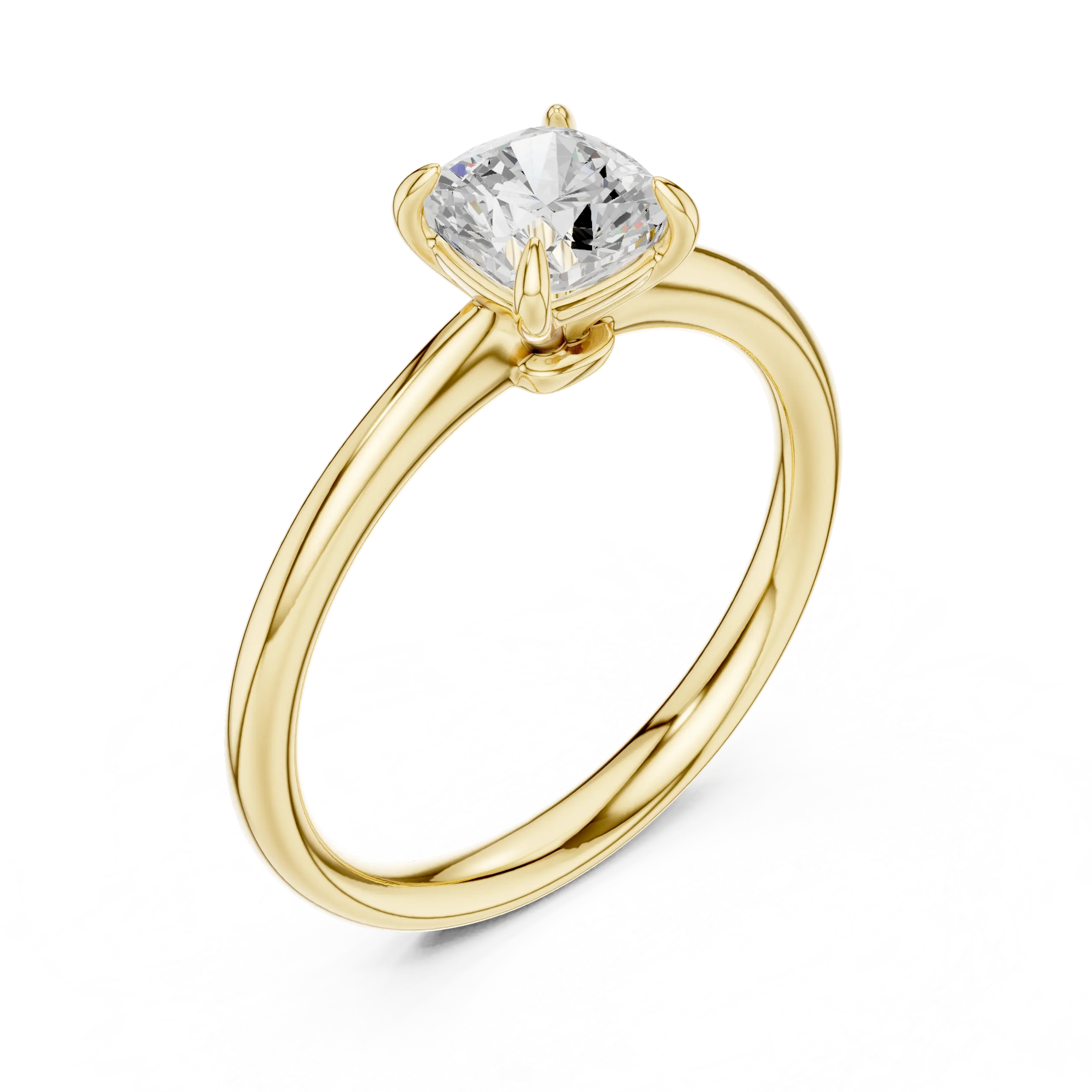 MJR0156 - Cushion Cut Solitaire Ring with Delicate Double Prongs