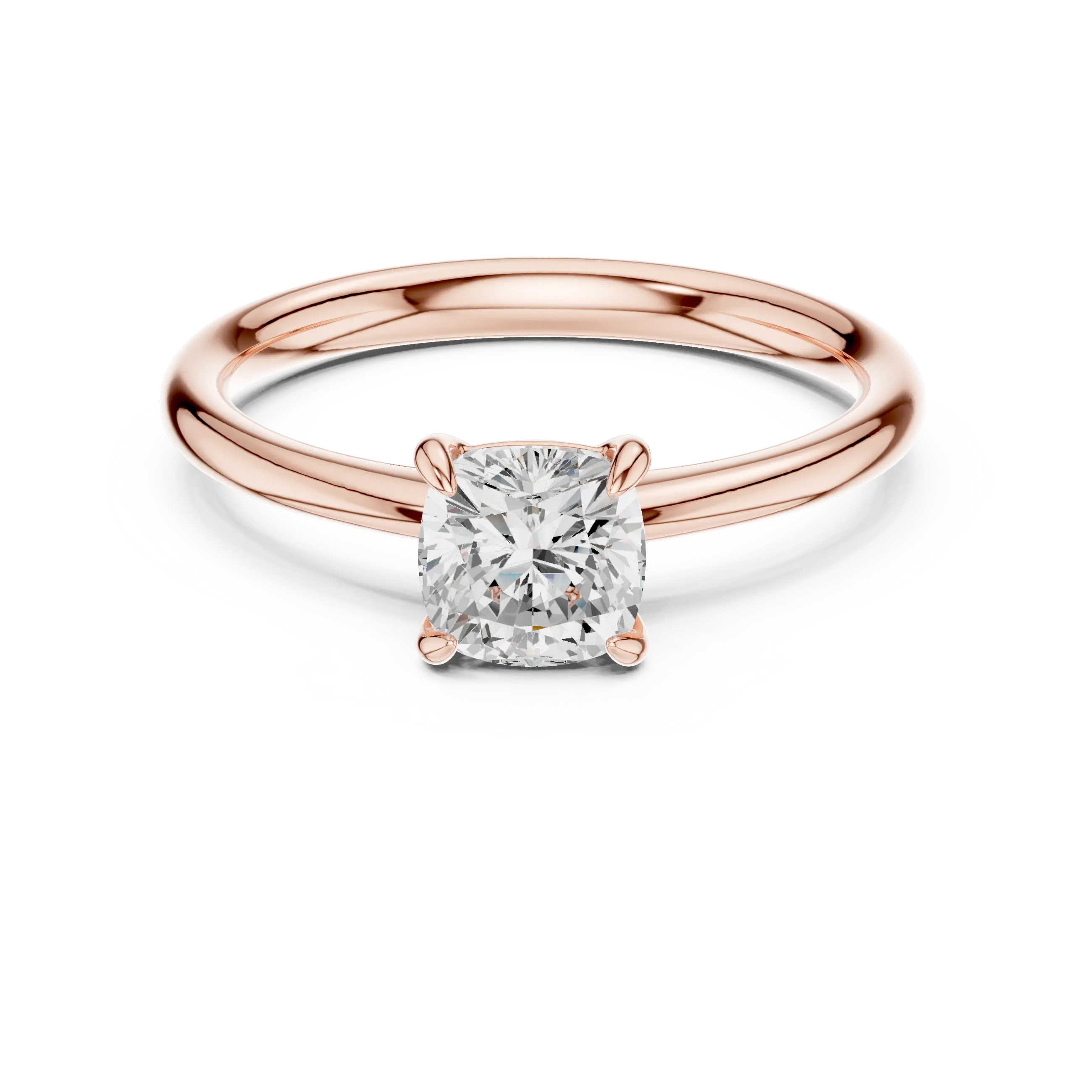 MJR0156 - Cushion Cut Solitaire Ring with Delicate Double Prongs