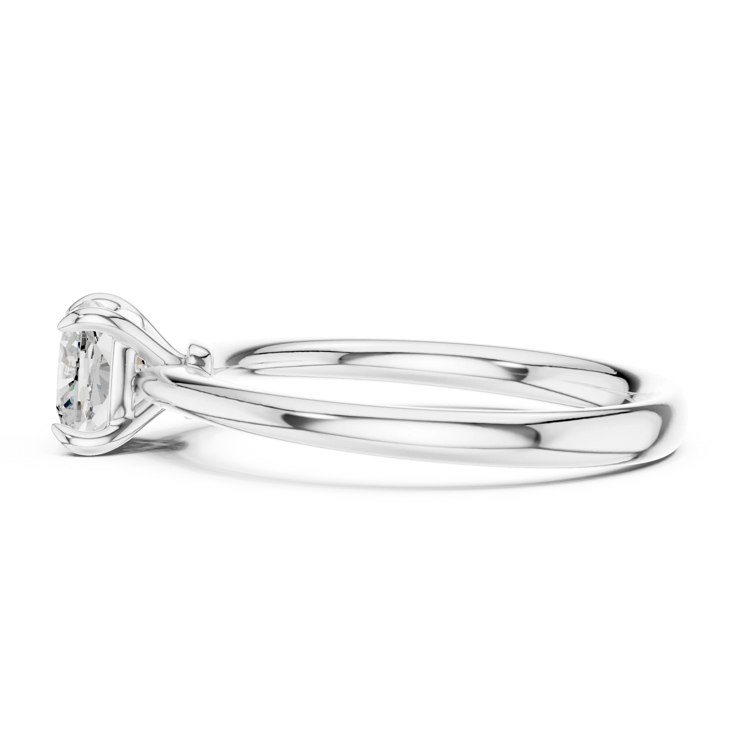 MJR0156 - Cushion Cut Solitaire Ring with Delicate Double Prongs