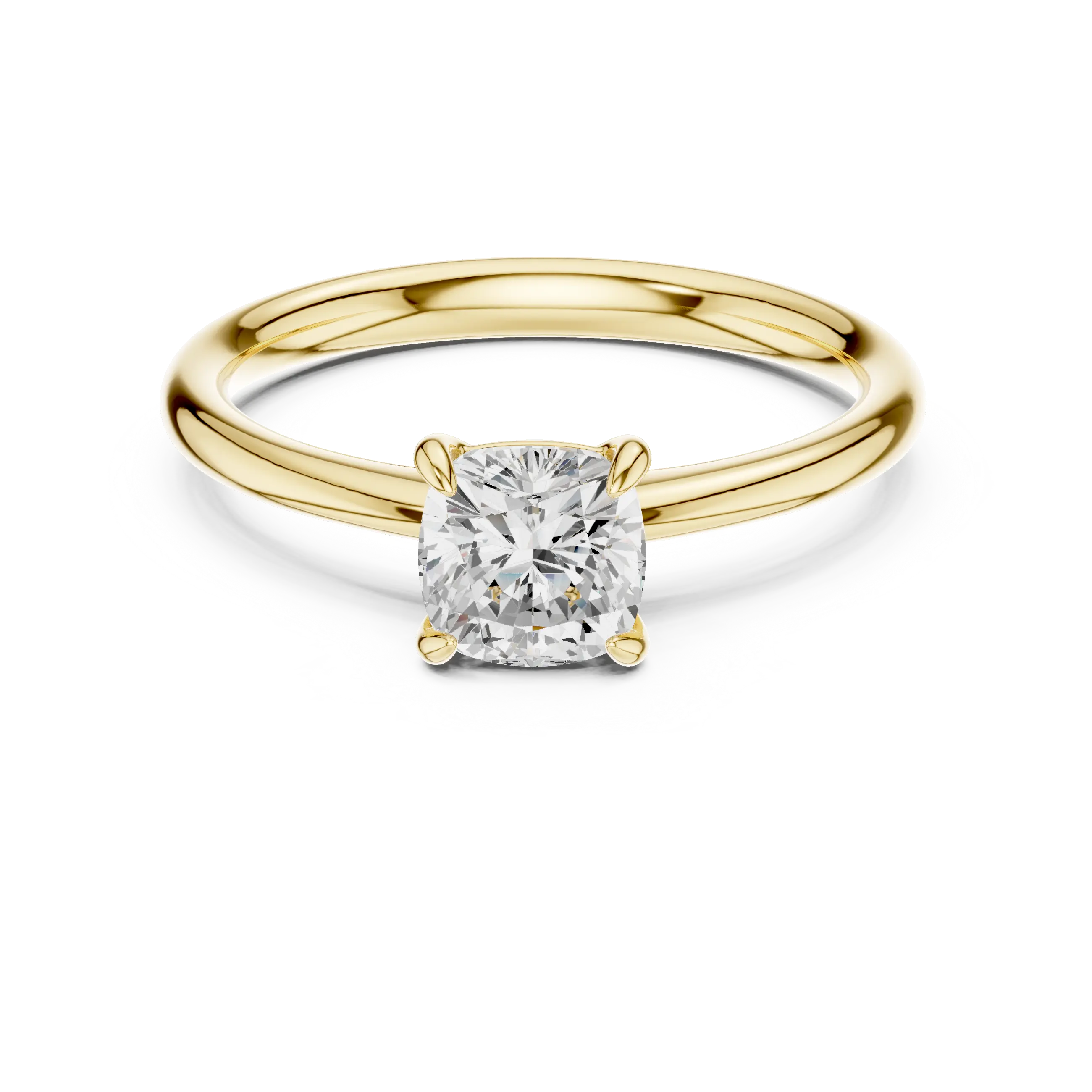 MJR0156 - Cushion Cut Solitaire Ring with Delicate Double Prongs