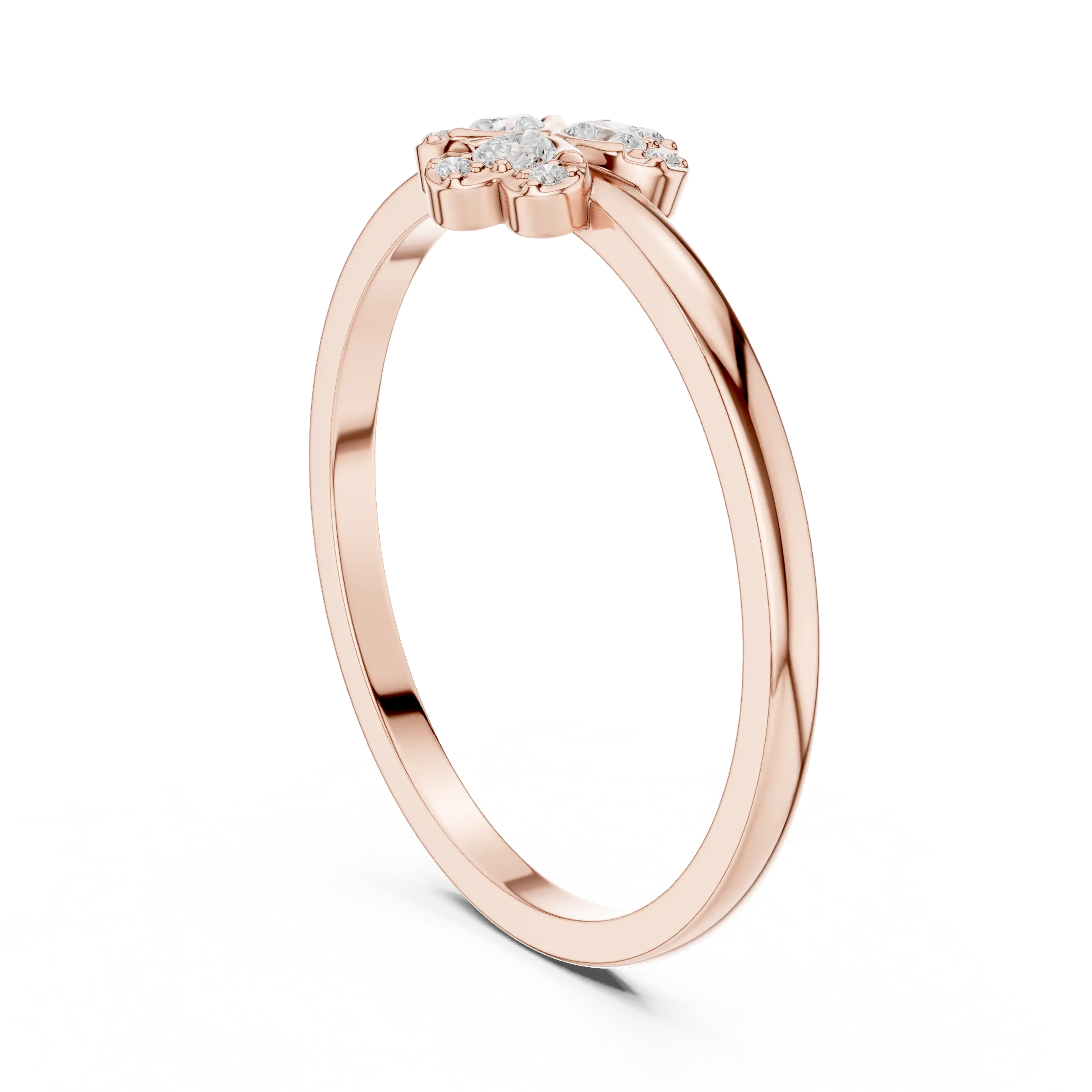 MJCLS7 - Dainty Heart Shaped Petal Flower Blossom Ring