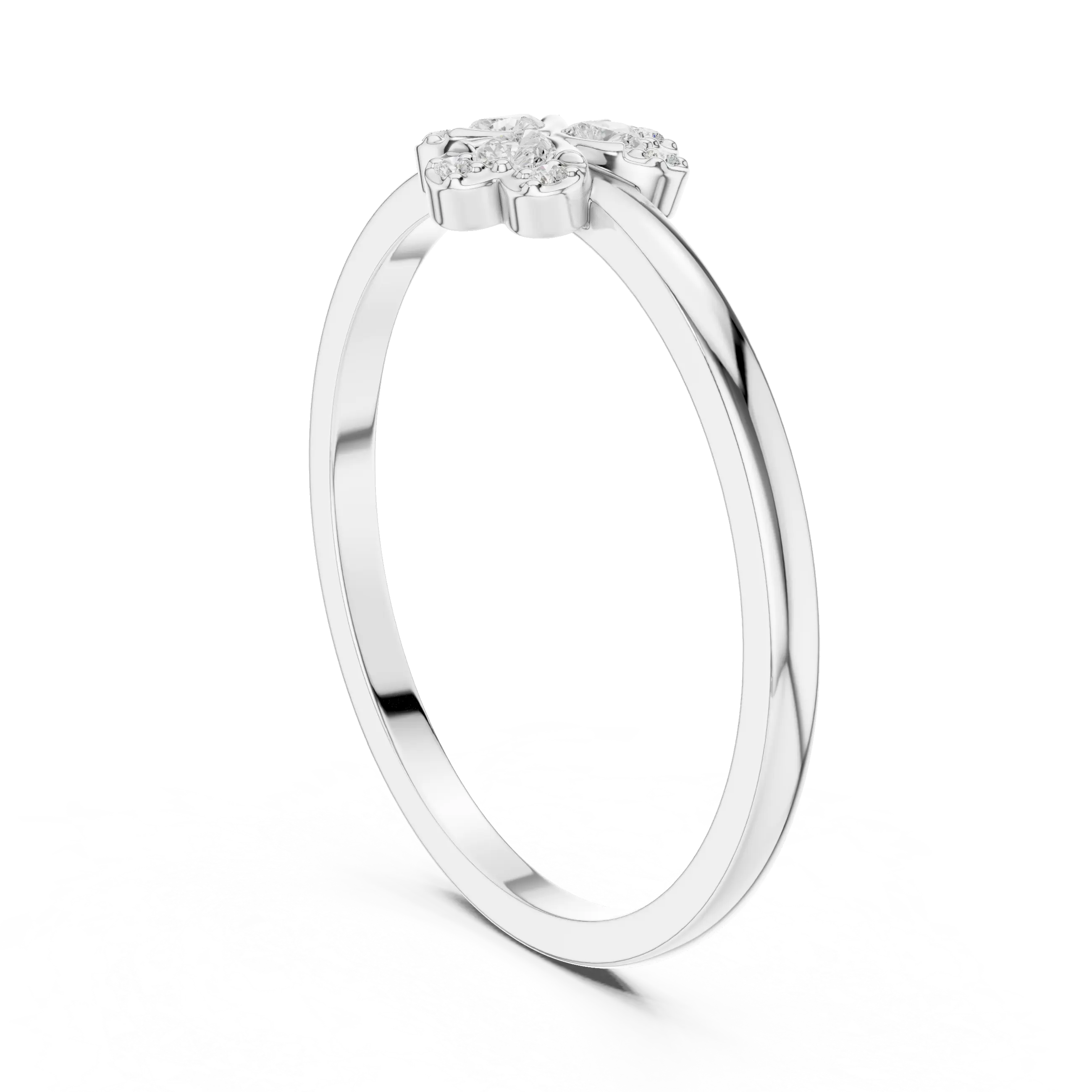MJCLS7 - Dainty Heart Shaped Petal Flower Blossom Ring
