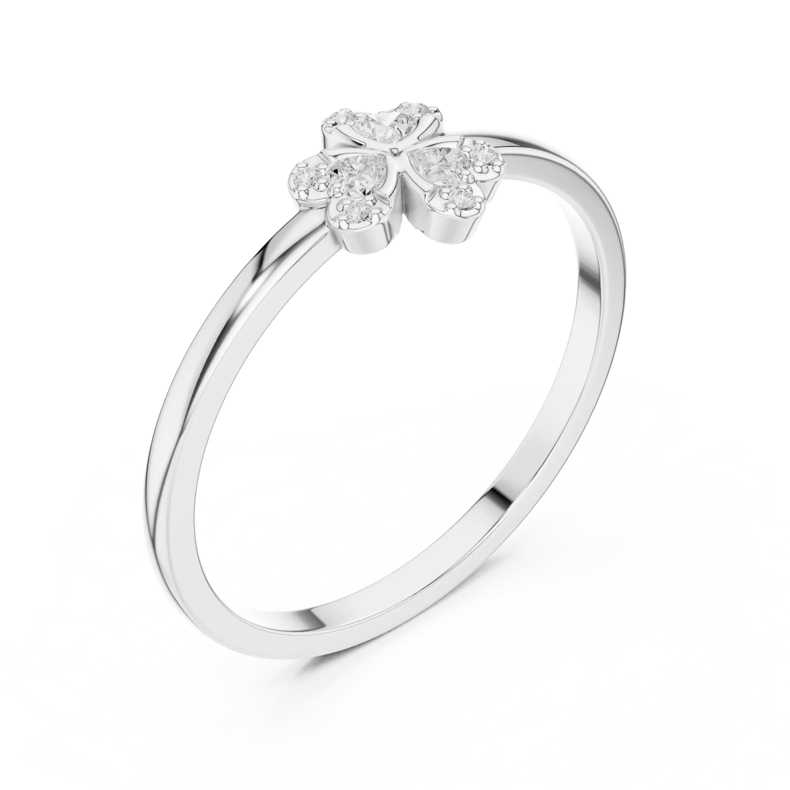 MJCLS7 - Dainty Heart Shaped Petal Flower Blossom Ring