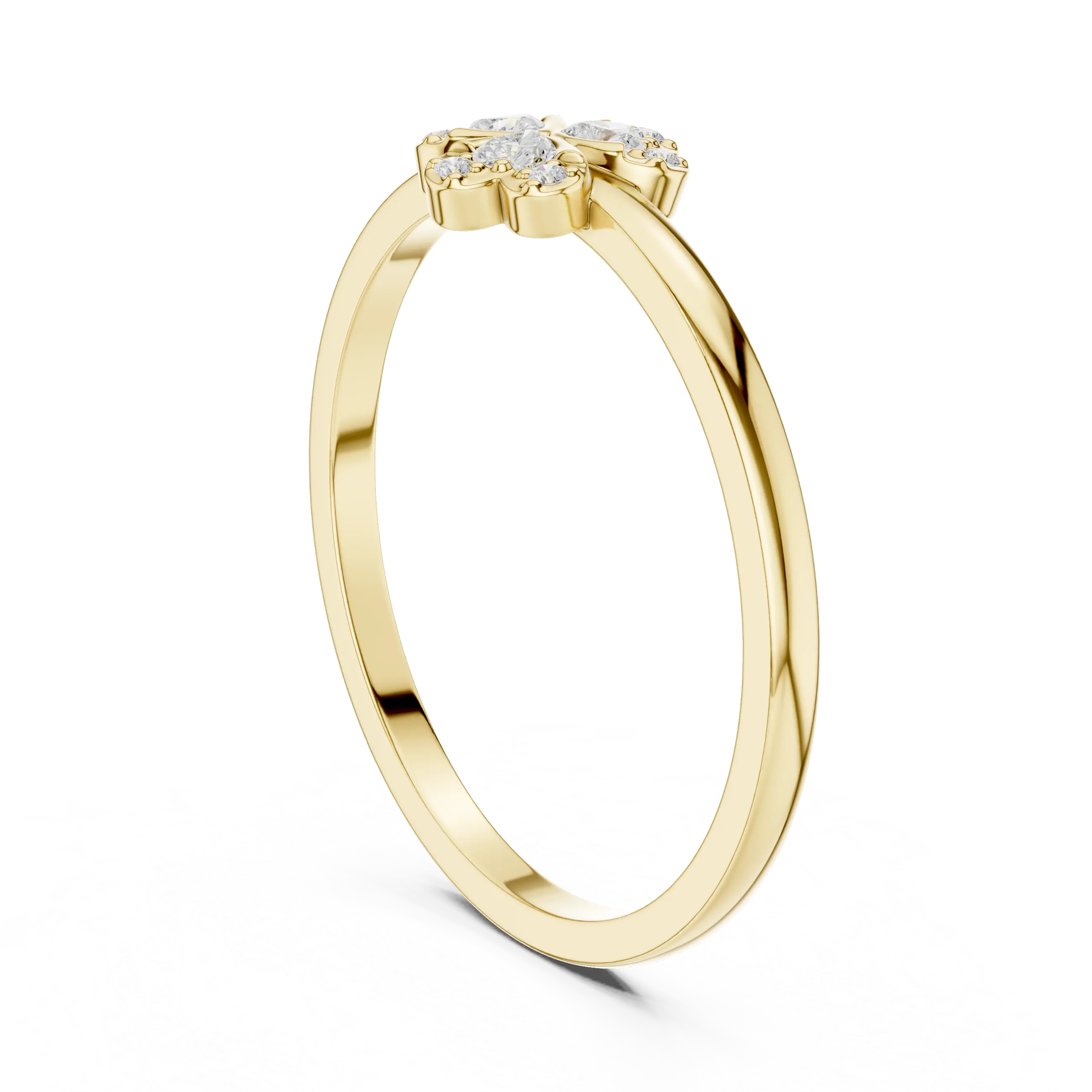 MJCLS7 - Dainty Heart Shaped Petal Flower Blossom Ring