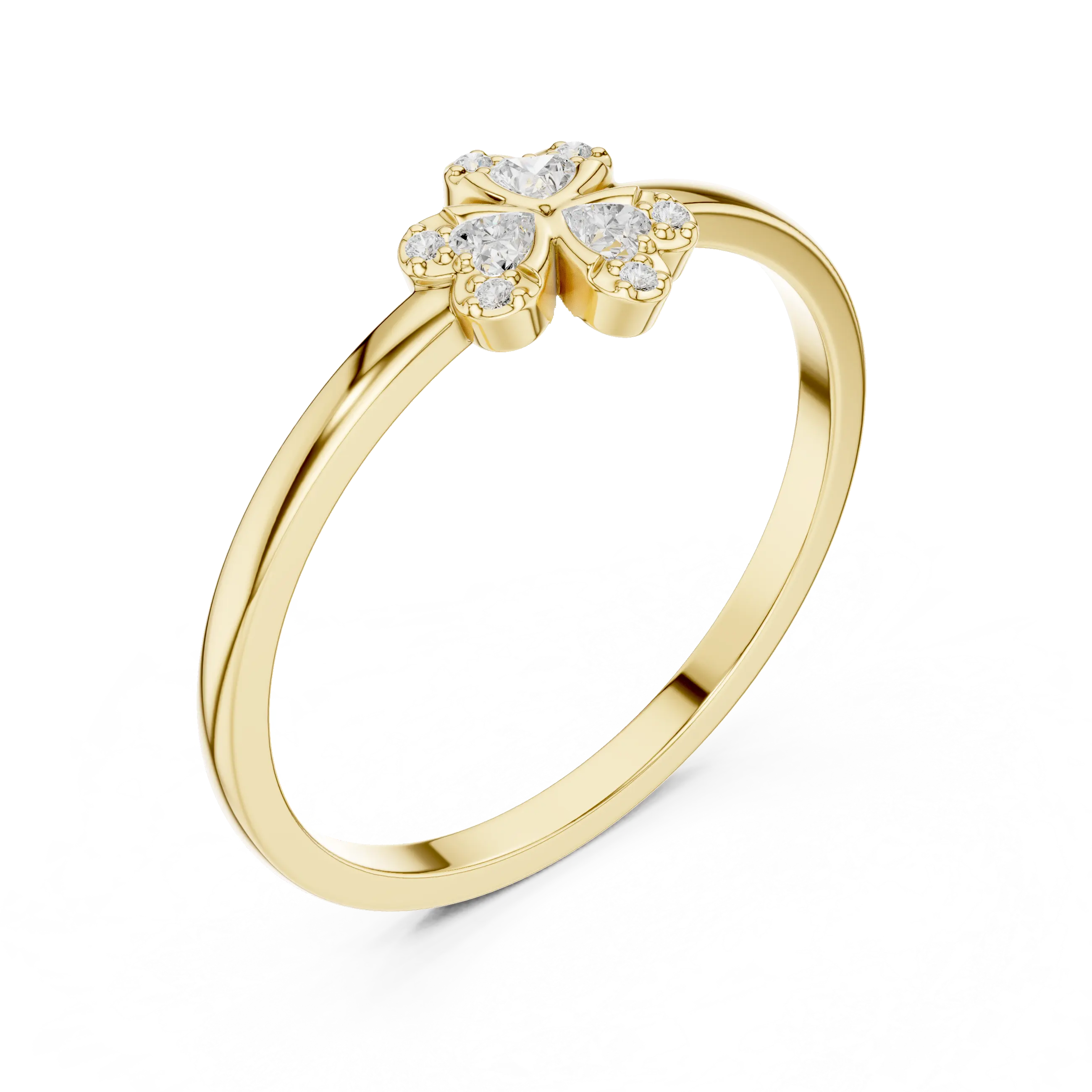 MJCLS7 - Dainty Heart Shaped Petal Flower Blossom Ring