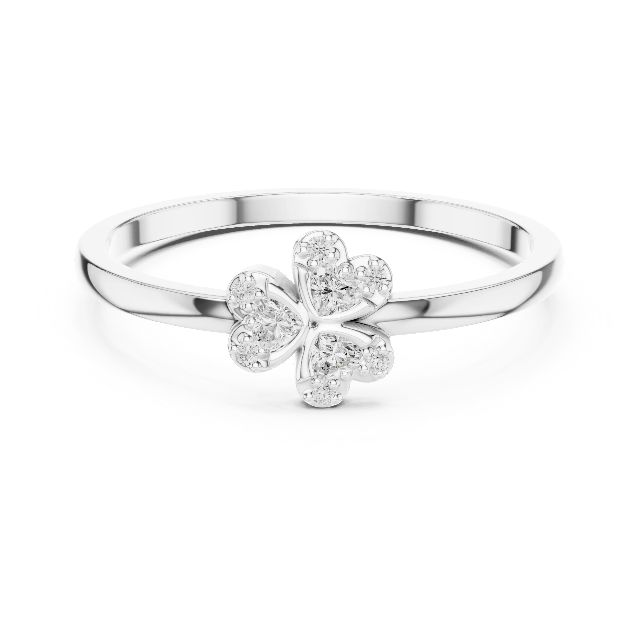 MJCLS7 - Dainty Heart Shaped Petal Flower Blossom Ring