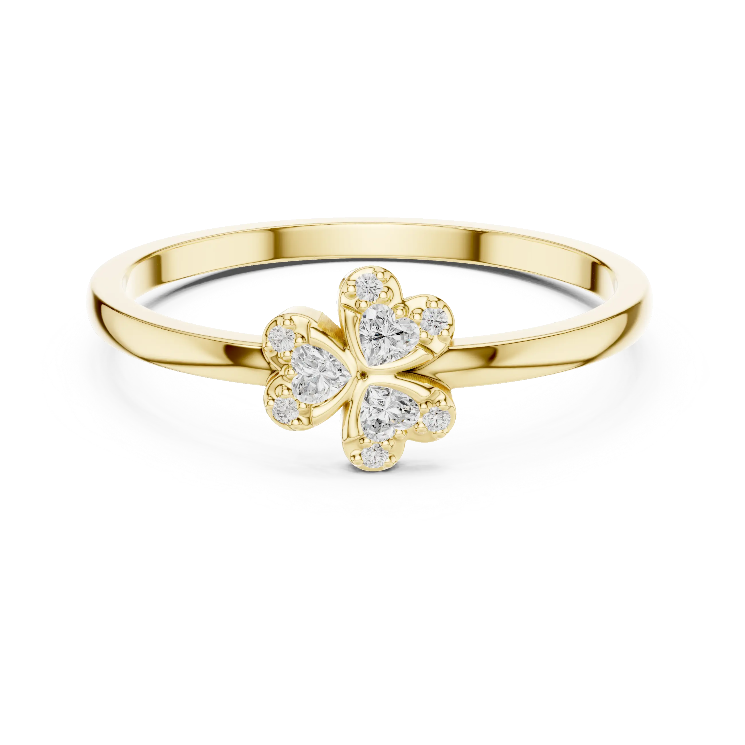 MJCLS7 - Dainty Heart Shaped Petal Flower Blossom Ring