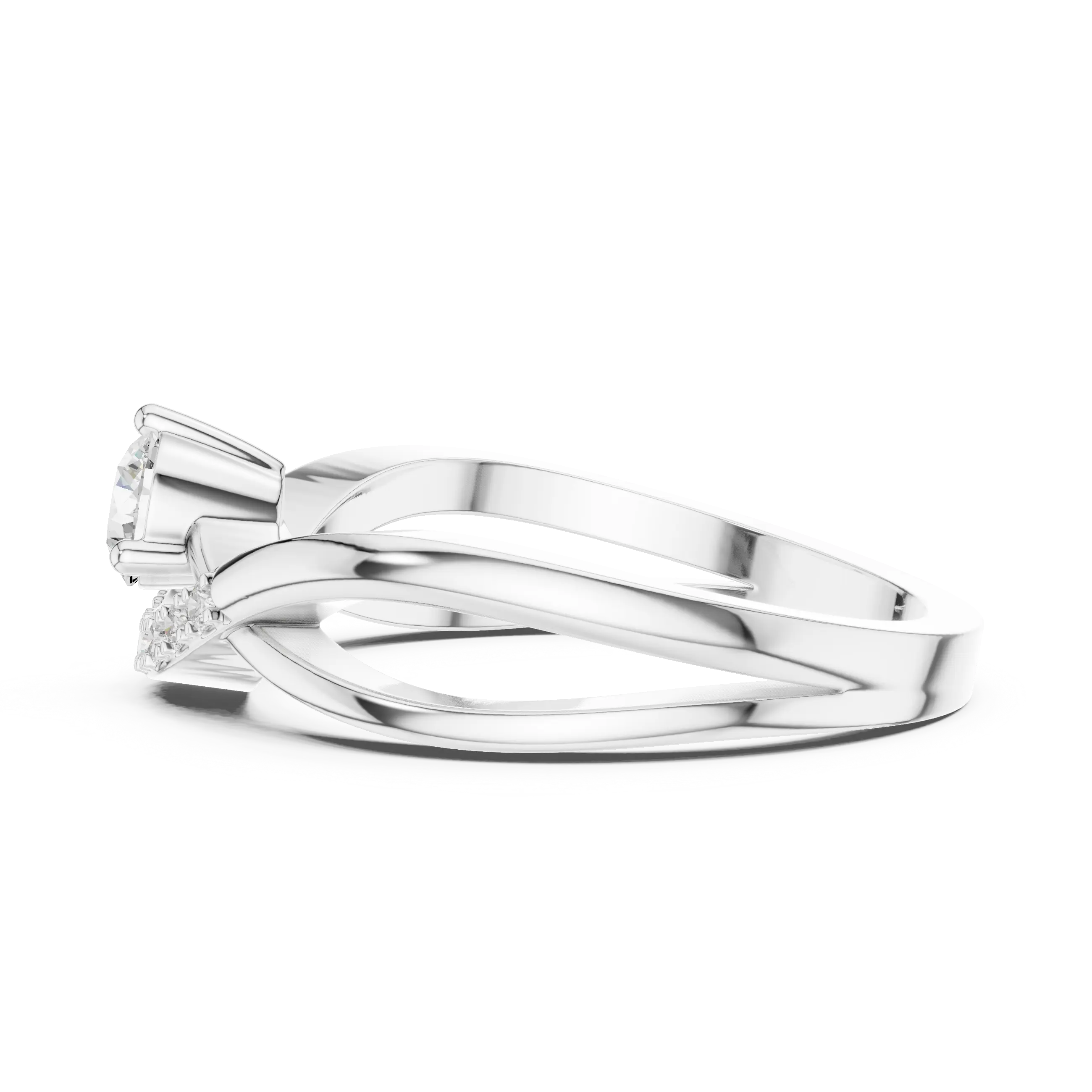 MJR0157 - Interlocking Curved Round Centerpiece Fashion Ring