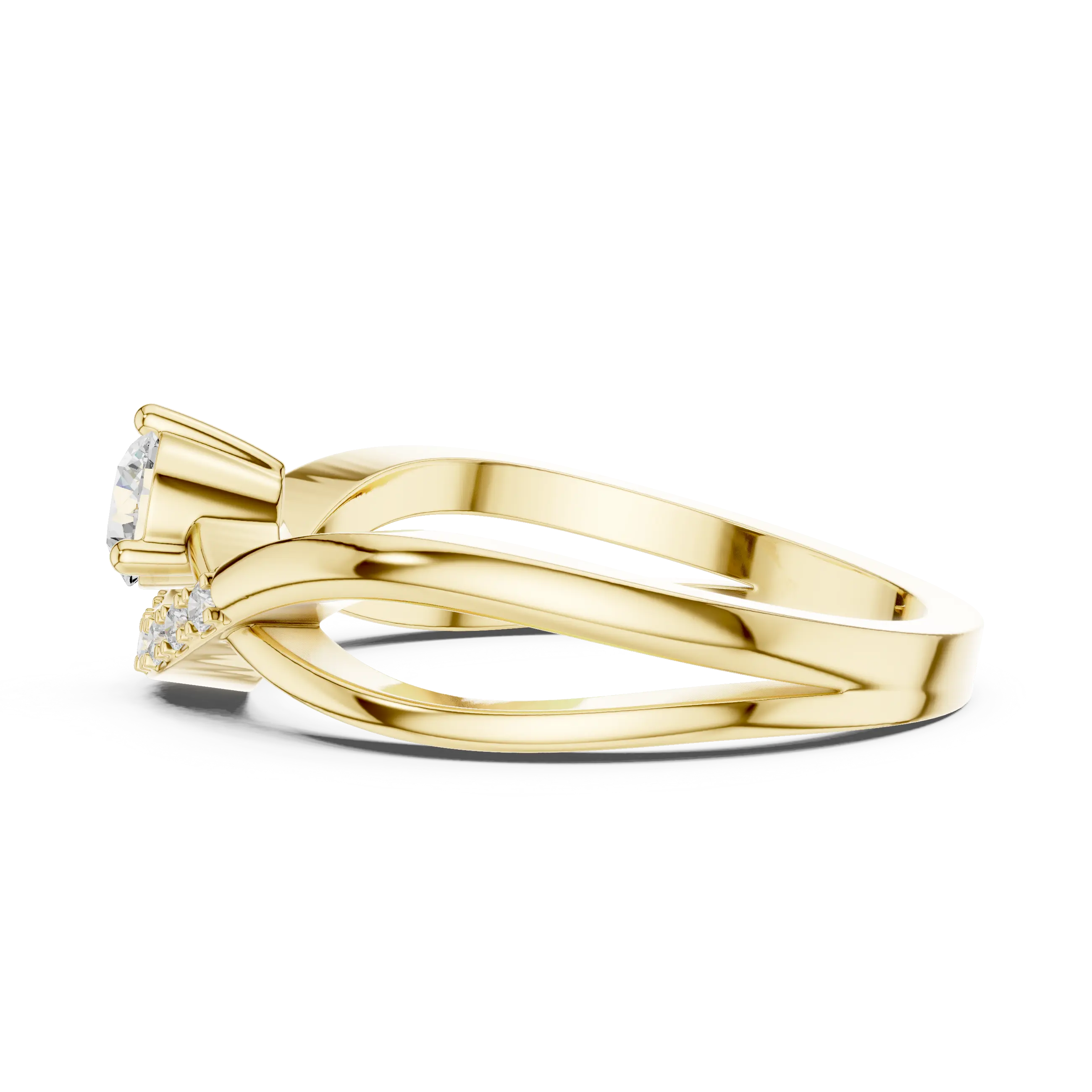 MJR0157 - Interlocking Curved Round Centerpiece Fashion Ring
