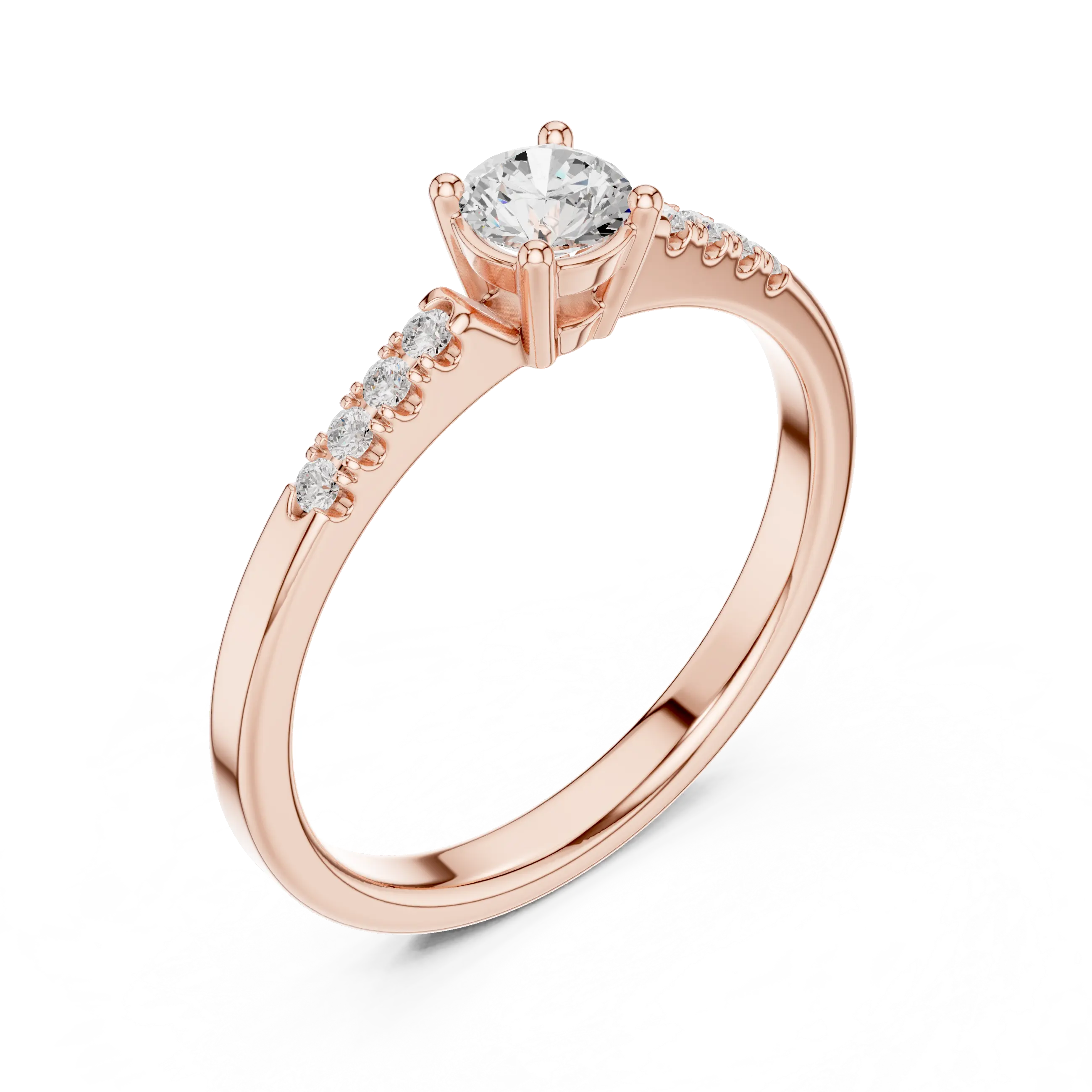 MJR0144 - Timeless Round Solitaire with Diamond Paved Shoulders