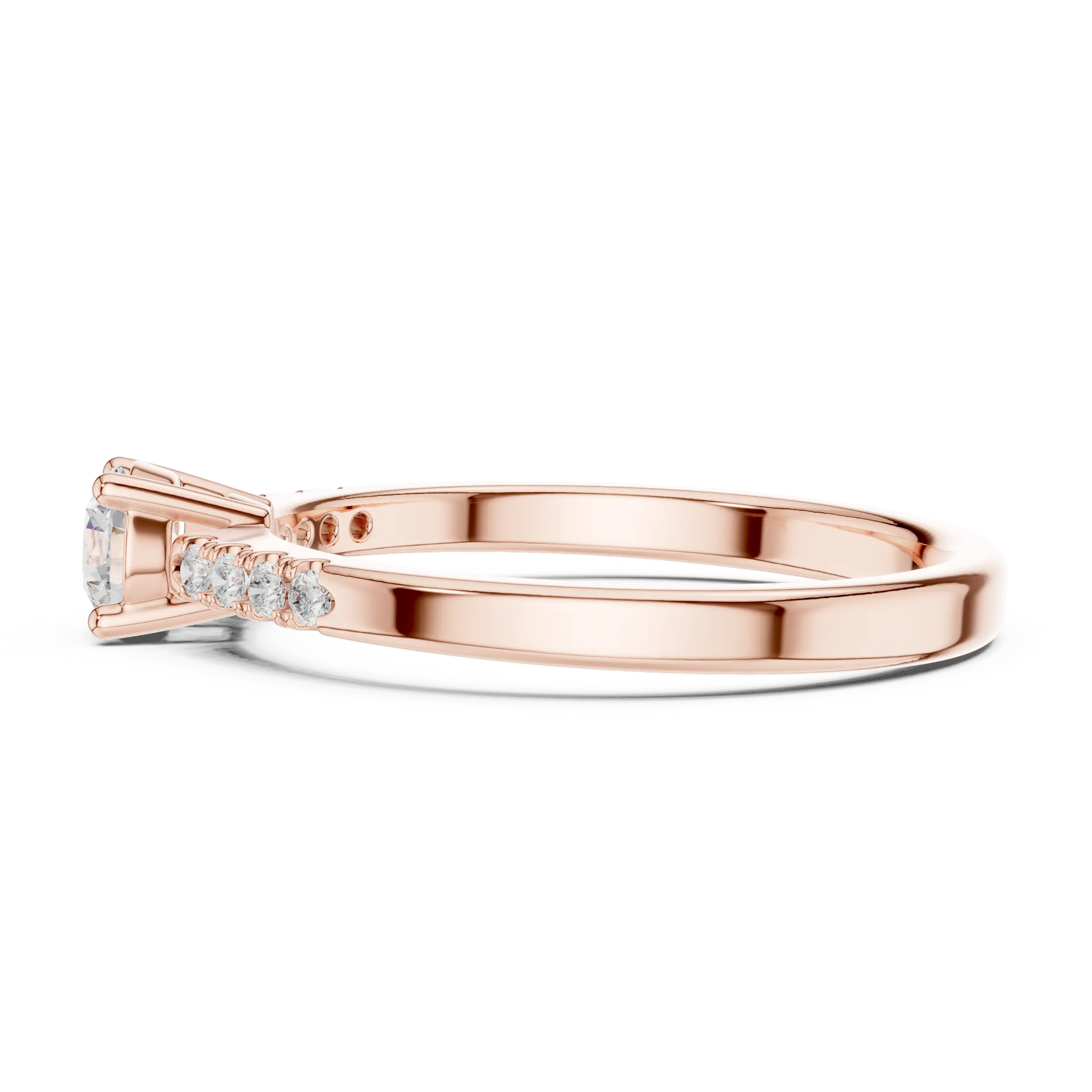 MJR0144 - Timeless Round Solitaire with Diamond Paved Shoulders