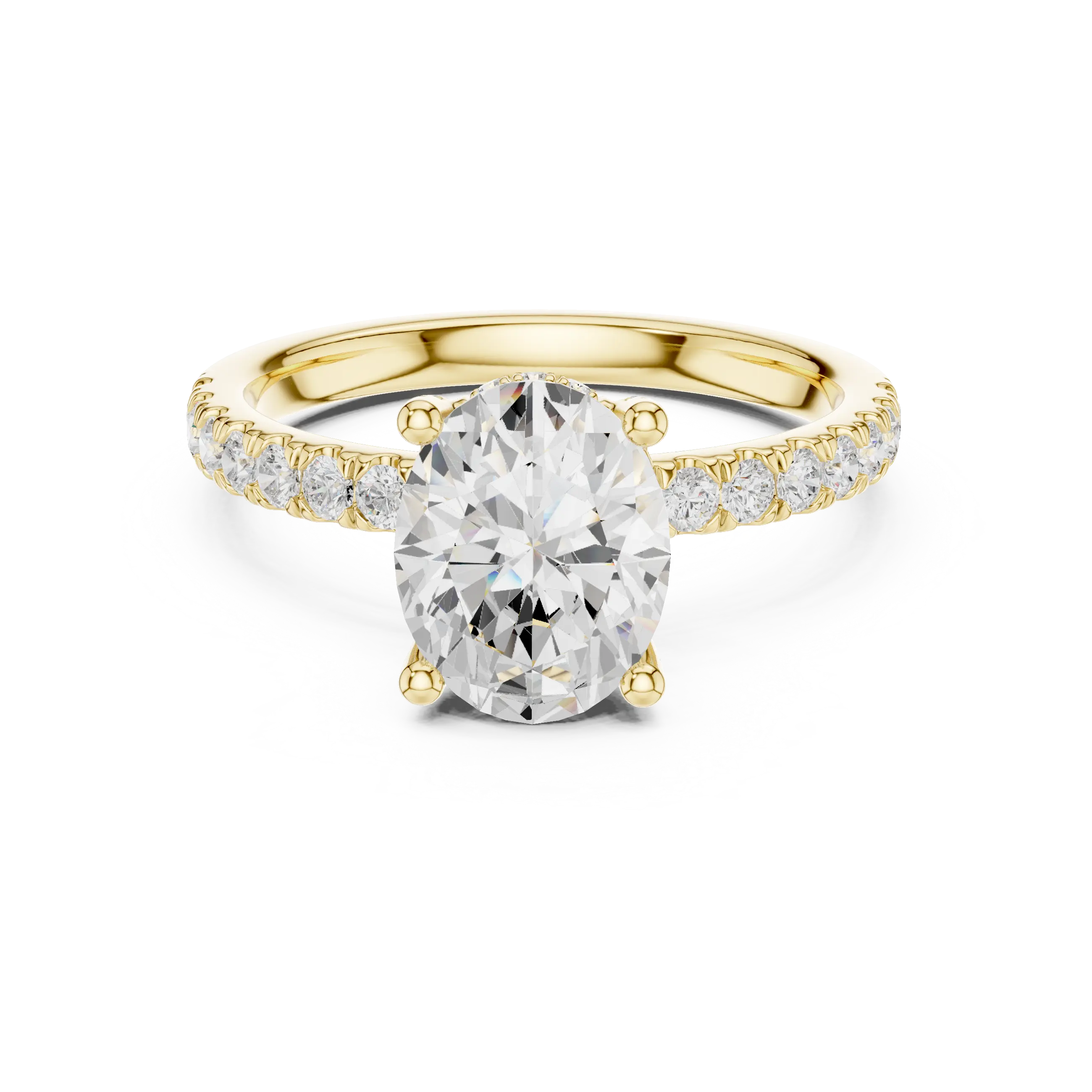 MJR0145 - Oval Solitaire Ring featuring Hidden Halo Gallery