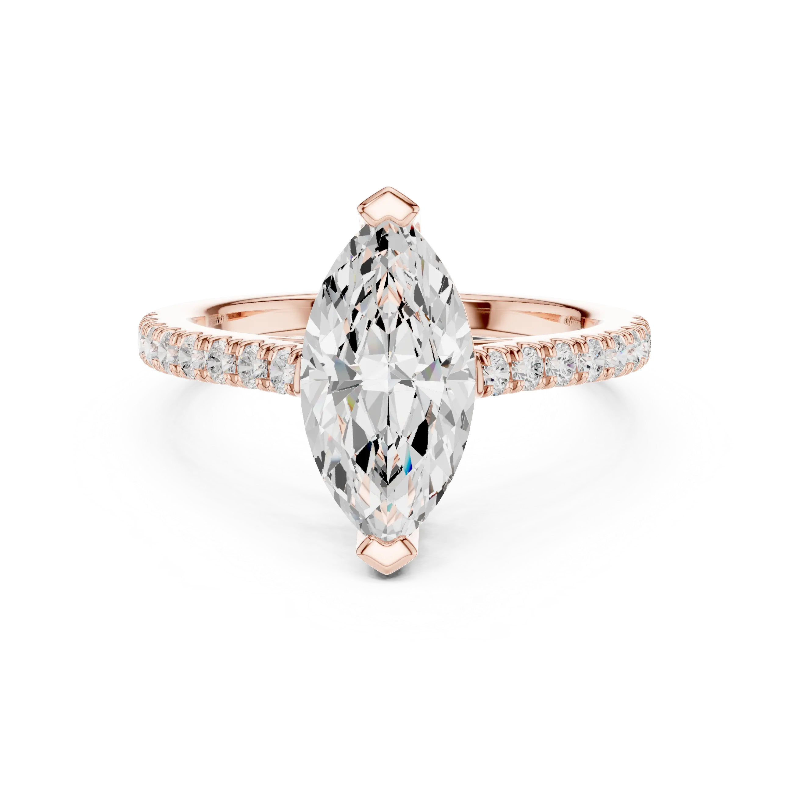 MJR085 - Micro-Pavé Band Three Stone Radiant Cut Bridal Ring