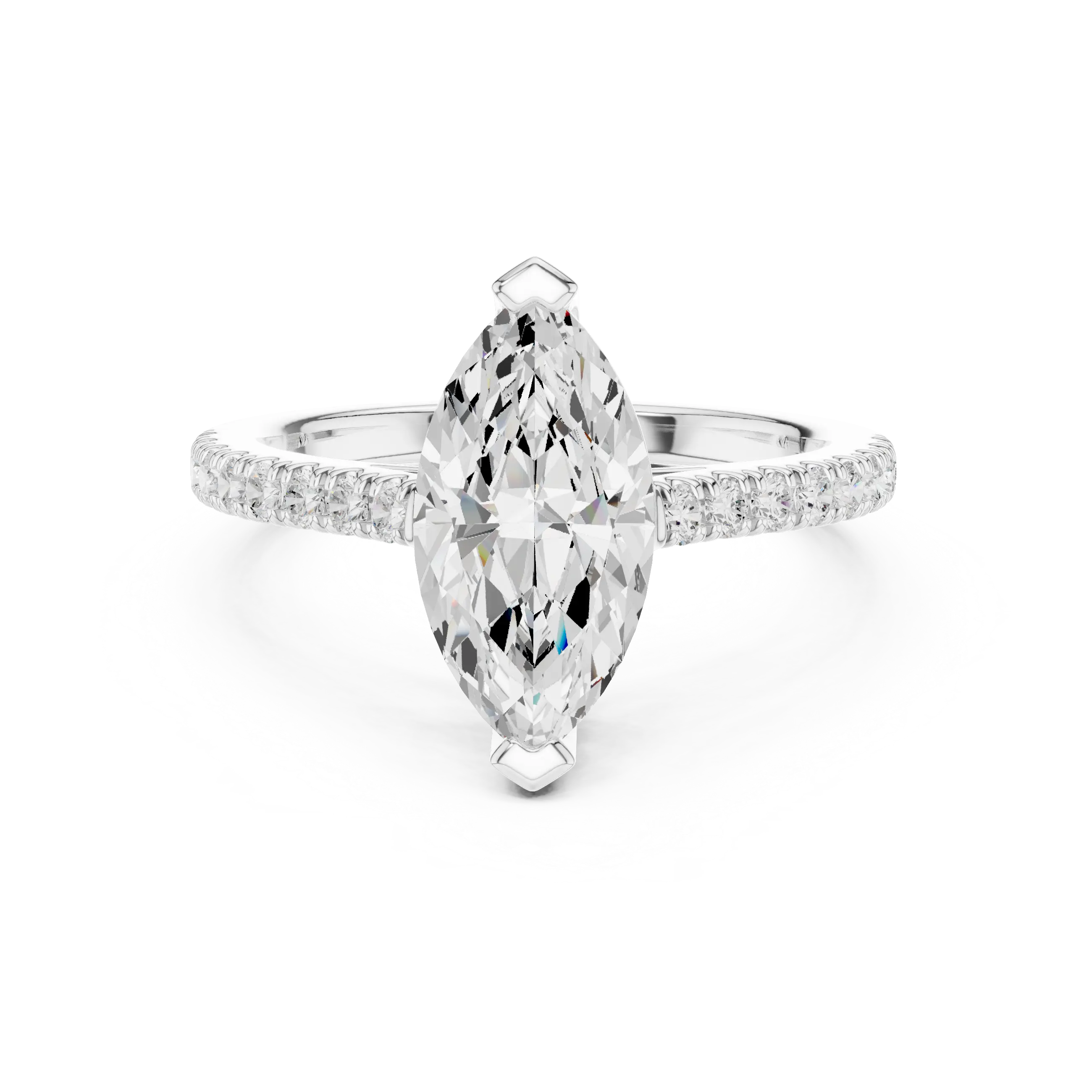 MJR085 - Micro-Pavé Band Three Stone Radiant Cut Bridal Ring
