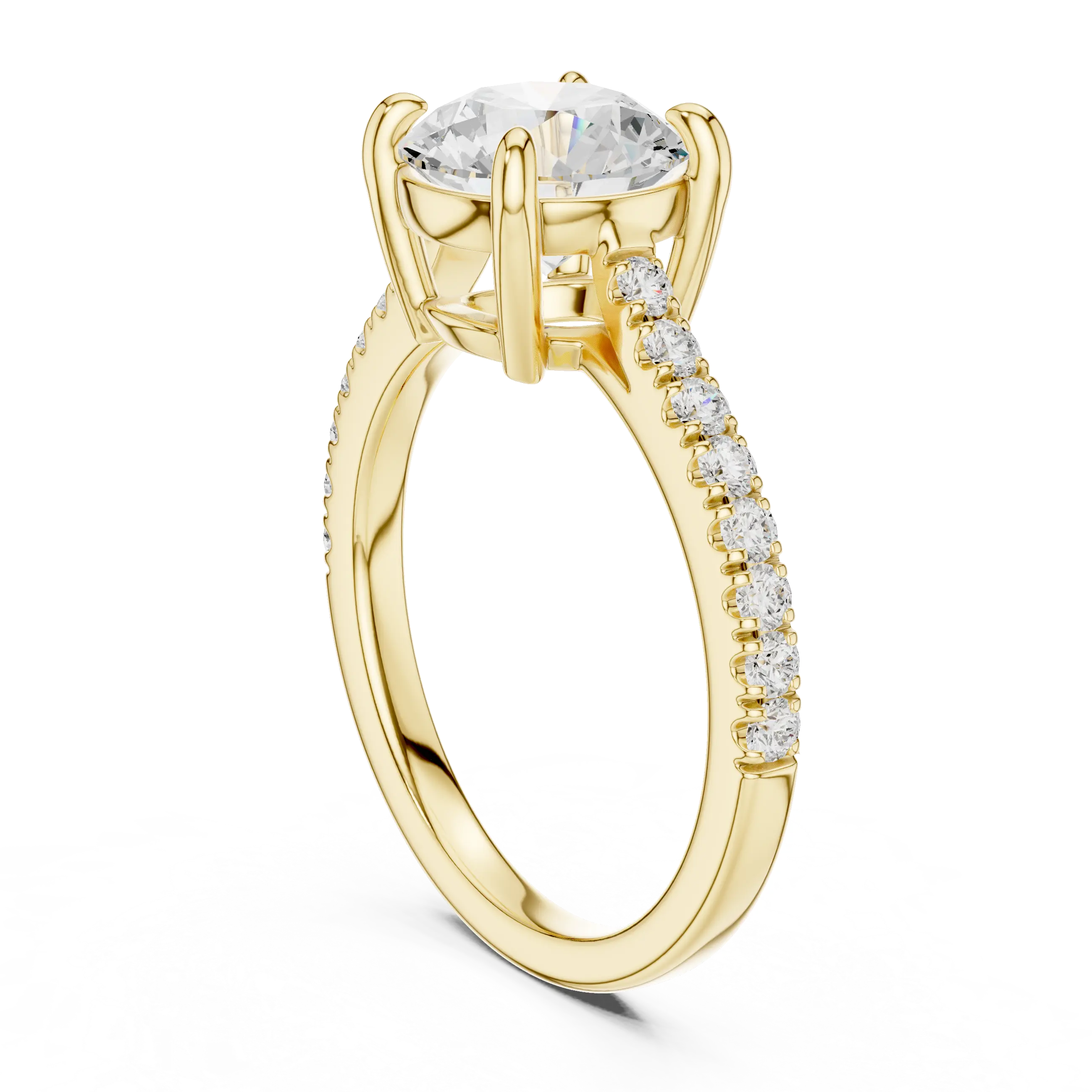 MJR092 - Classic Round Diamond Solitaire with Micro-Pavé Shank