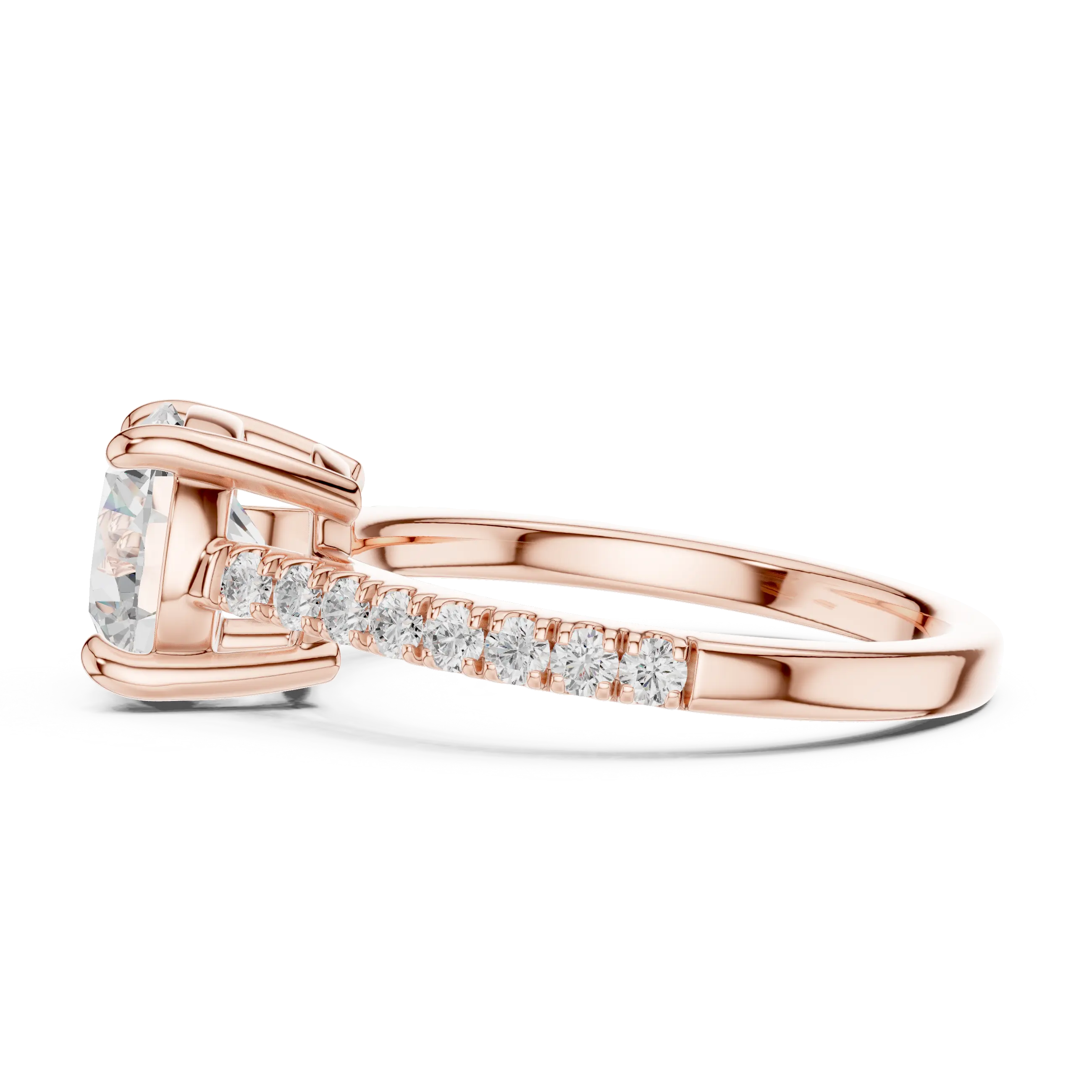MJR092 - Classic Round Diamond Solitaire with Micro-Pavé Shank