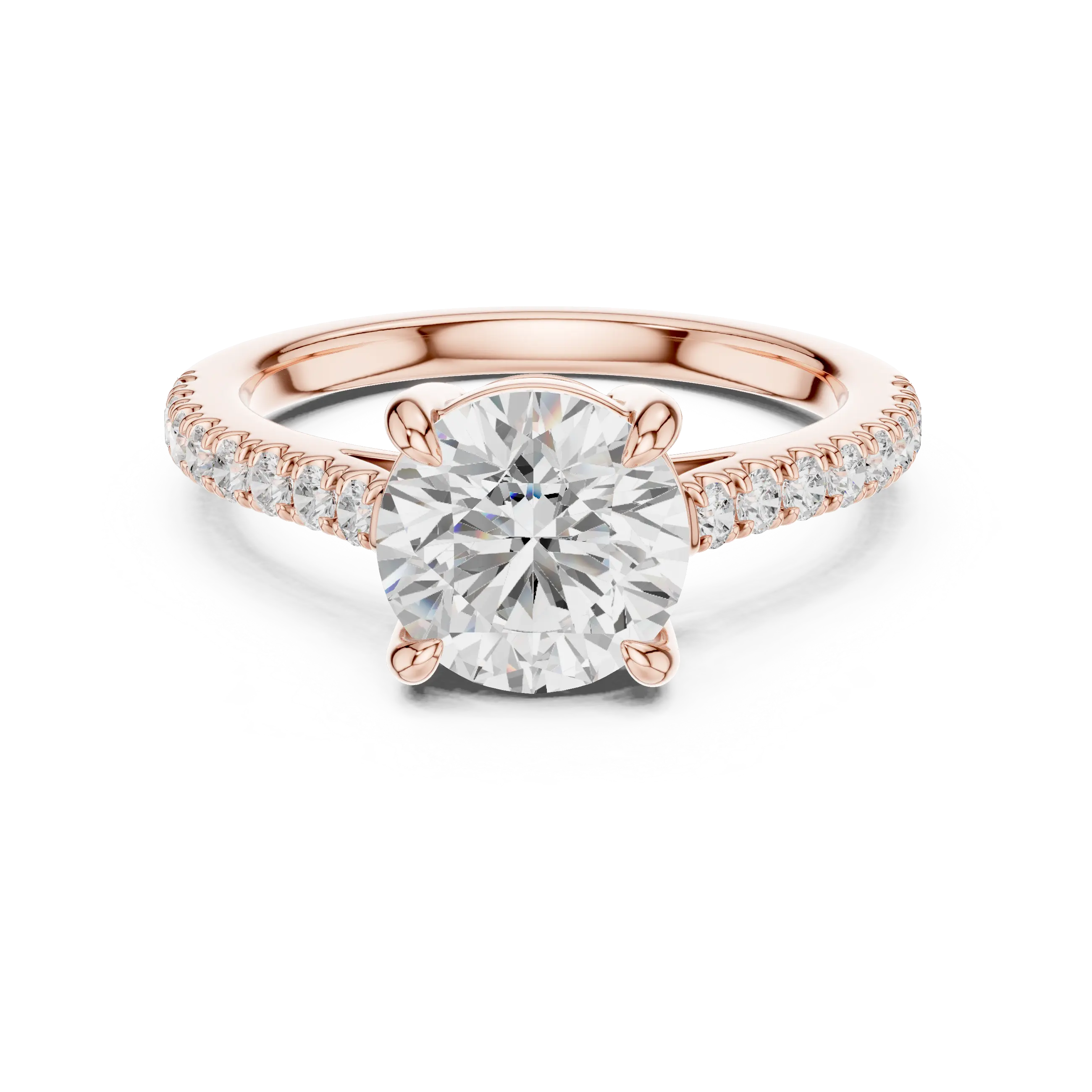 MJR092 - Classic Round Diamond Solitaire with Micro-Pavé Shank