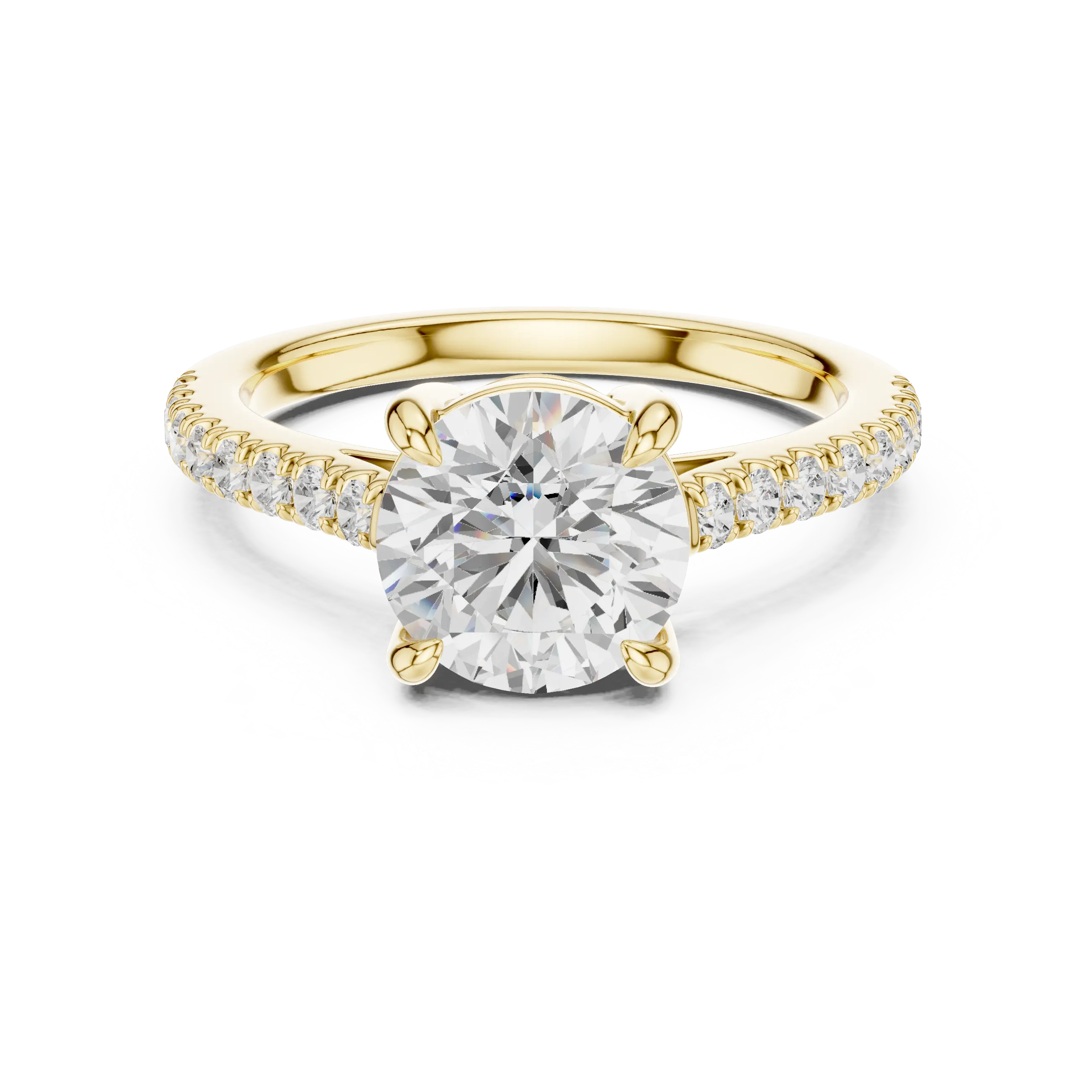 MJR092 - Classic Round Diamond Solitaire with Micro-Pavé Shank