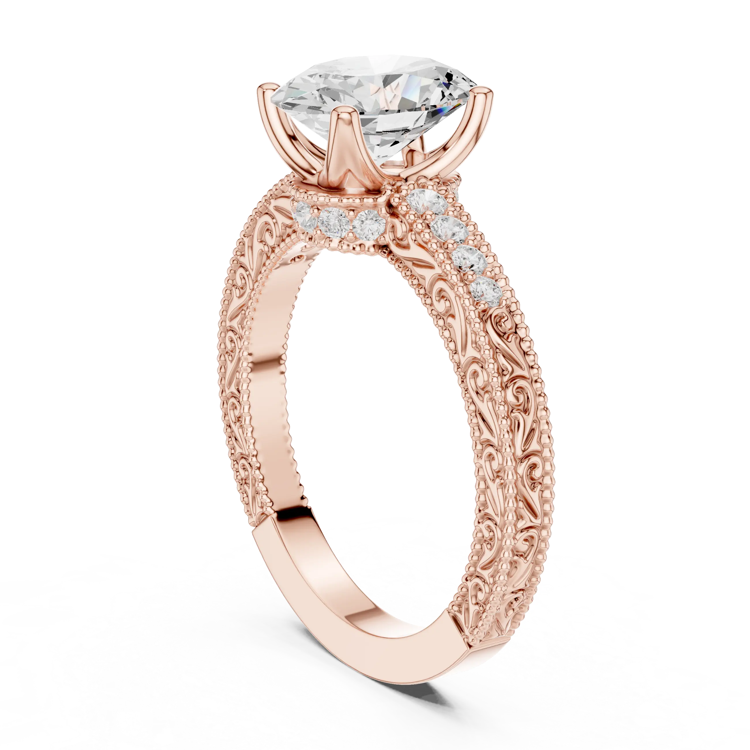 MJA016 - Oval Cut Vintage Style Solitaire Ring