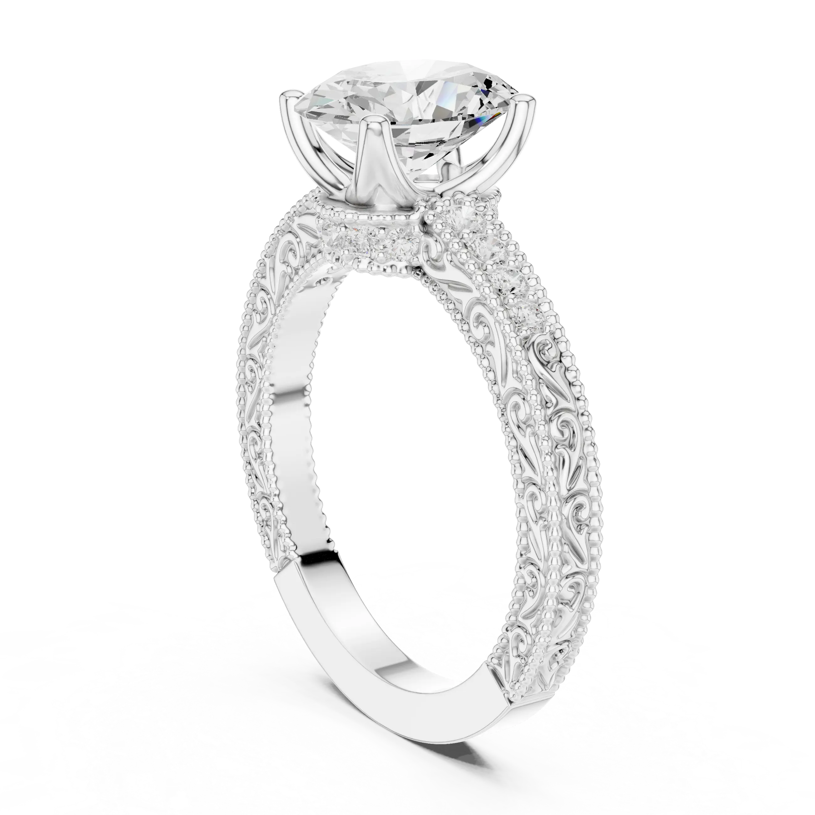 MJA016 - Oval Cut Vintage Style Solitaire Ring