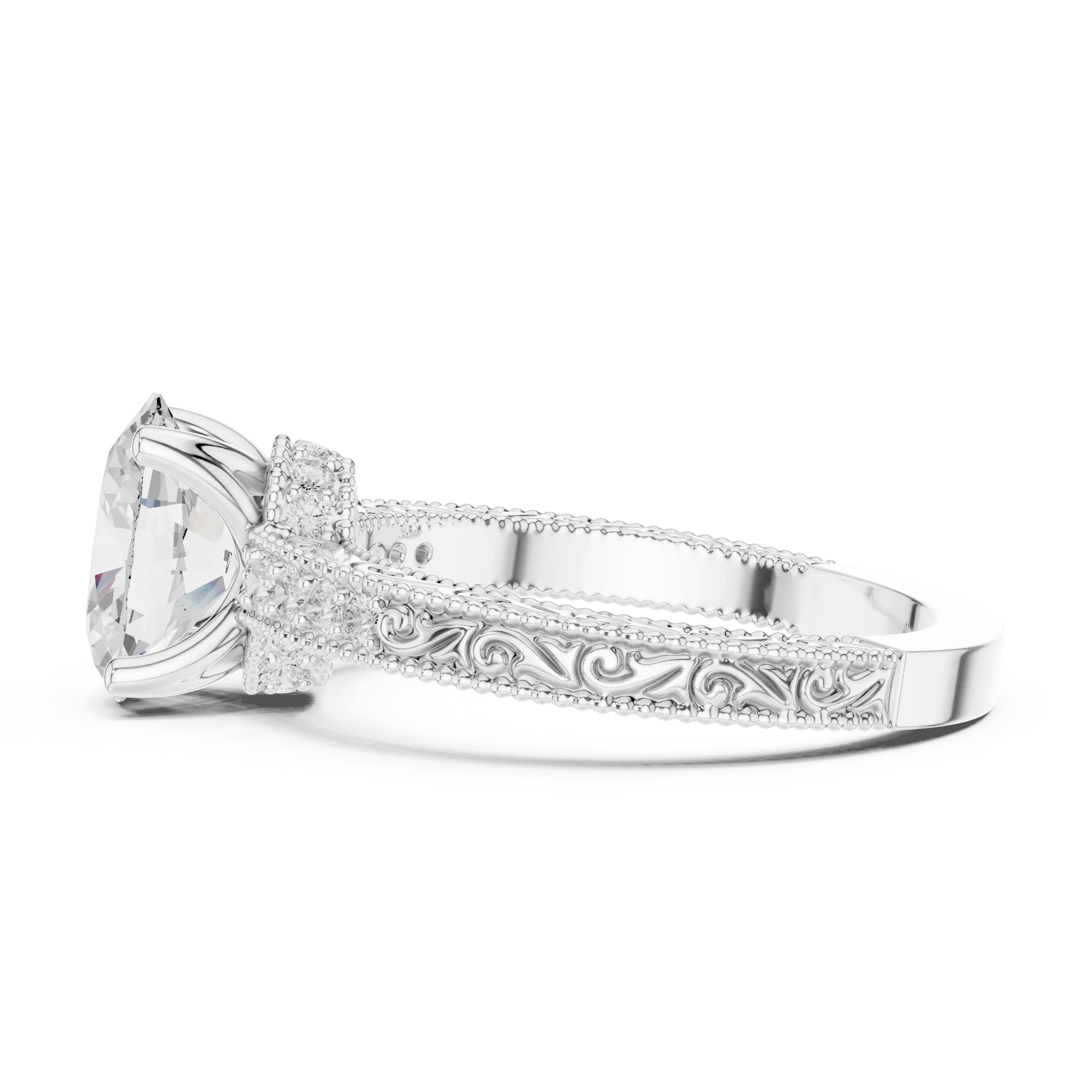 MJA016 - Oval Cut Vintage Style Solitaire Ring