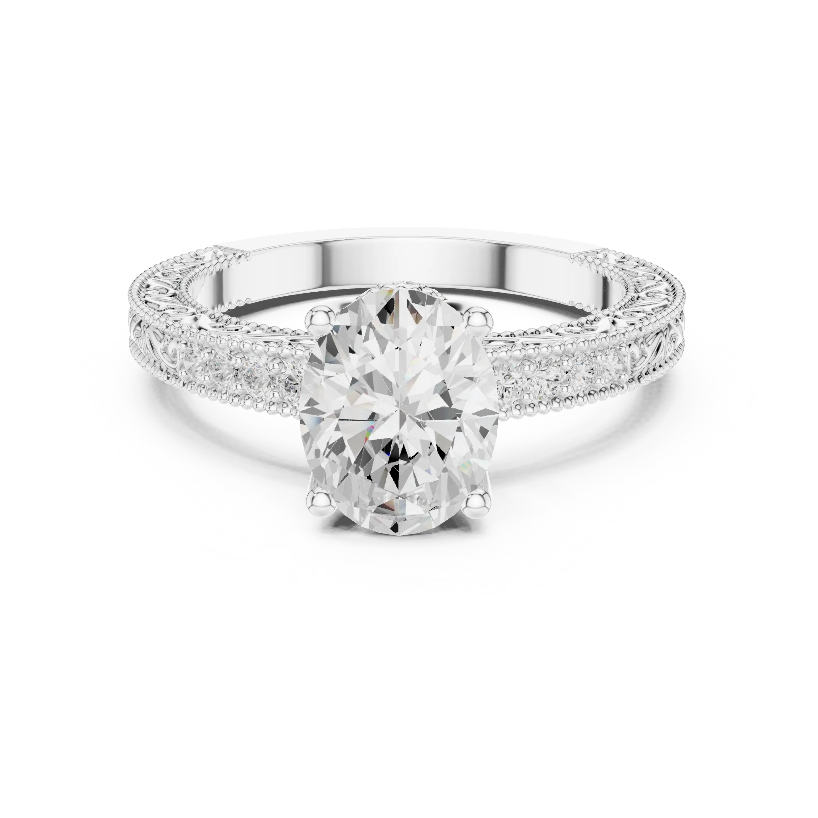 MJA016 - Oval Cut Vintage Style Solitaire Ring