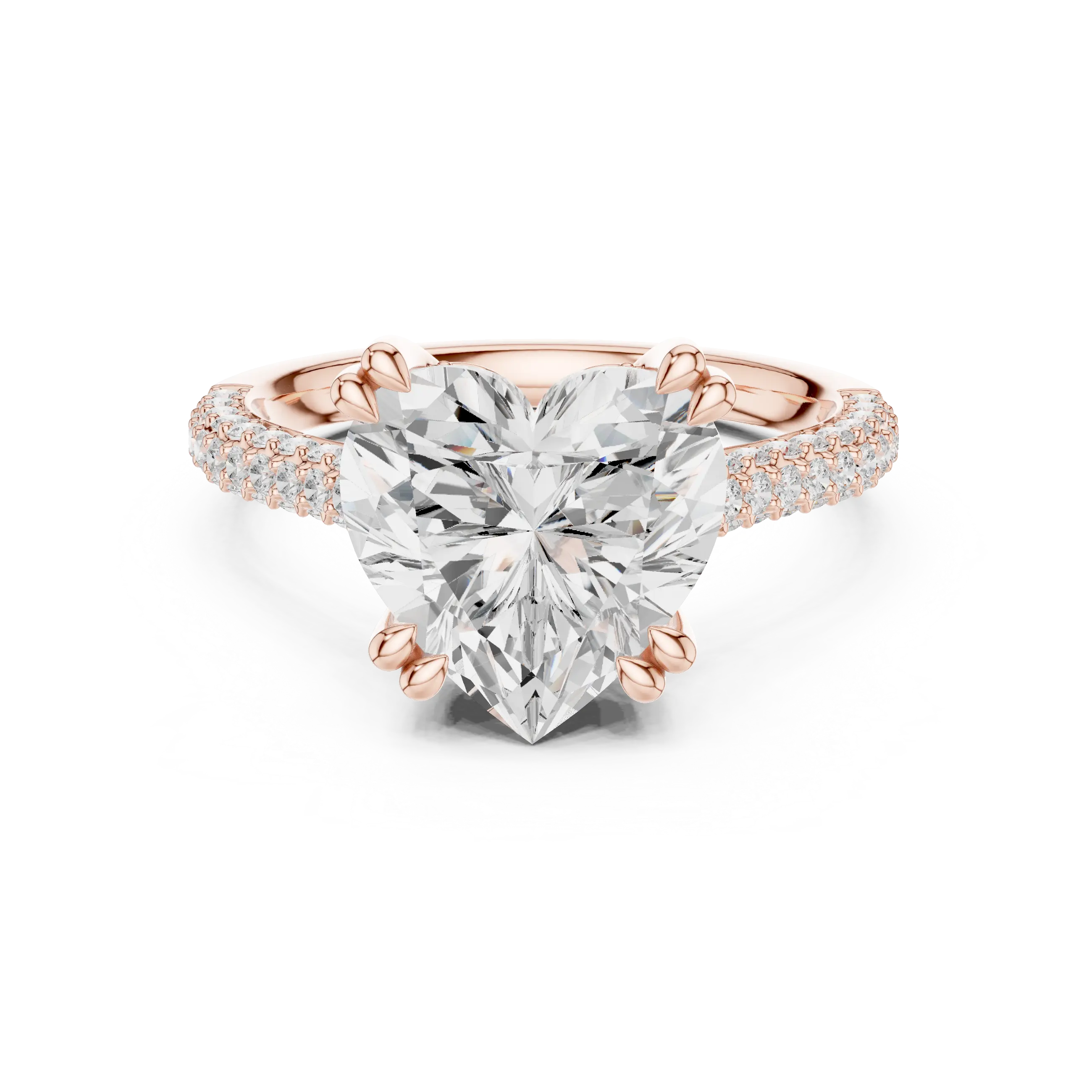 MJR0100 - Heart Shape Engagement Ring with Hidden Sparkle Collar