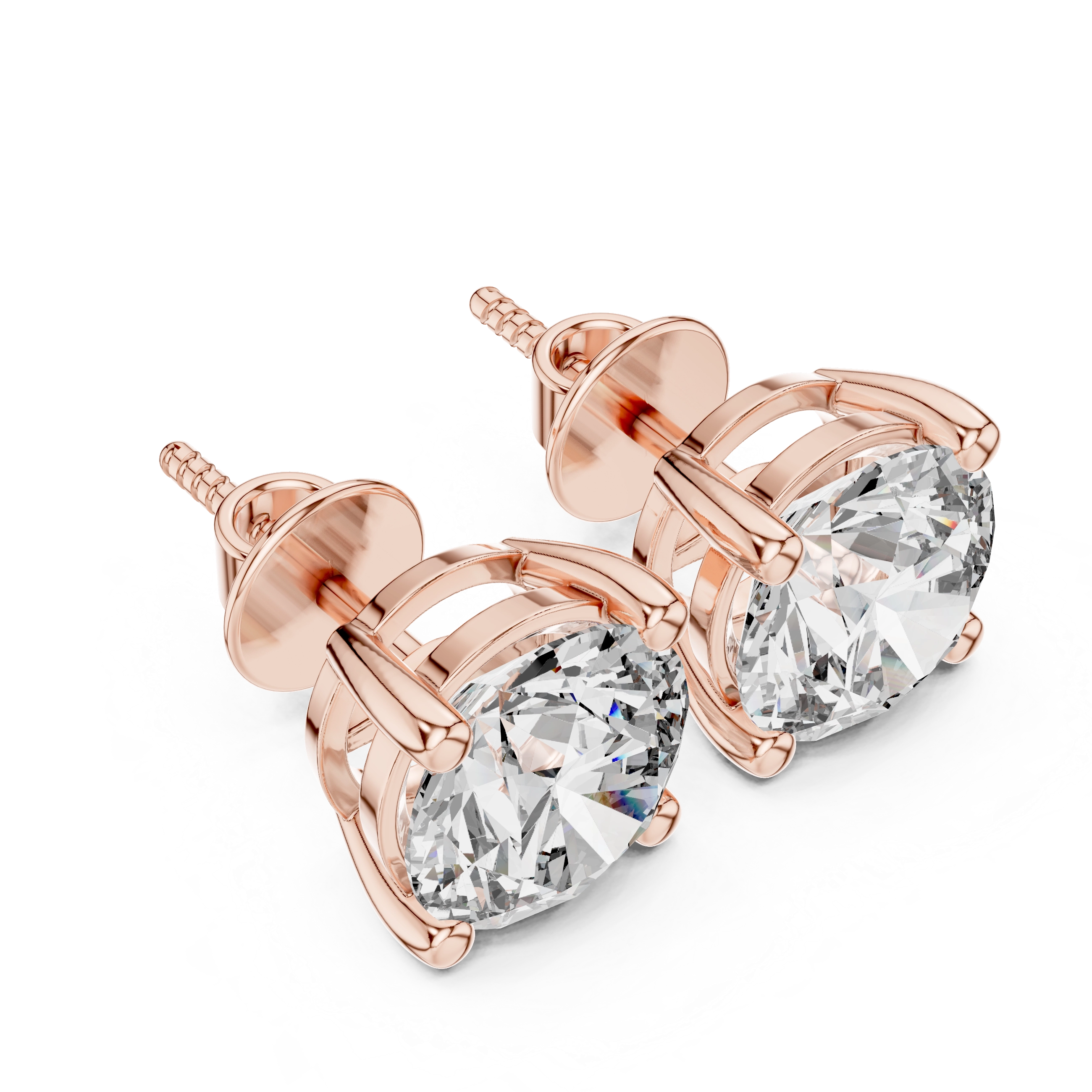 MJER01 -Classic Four-Prong Round Cut Solitaire Studs