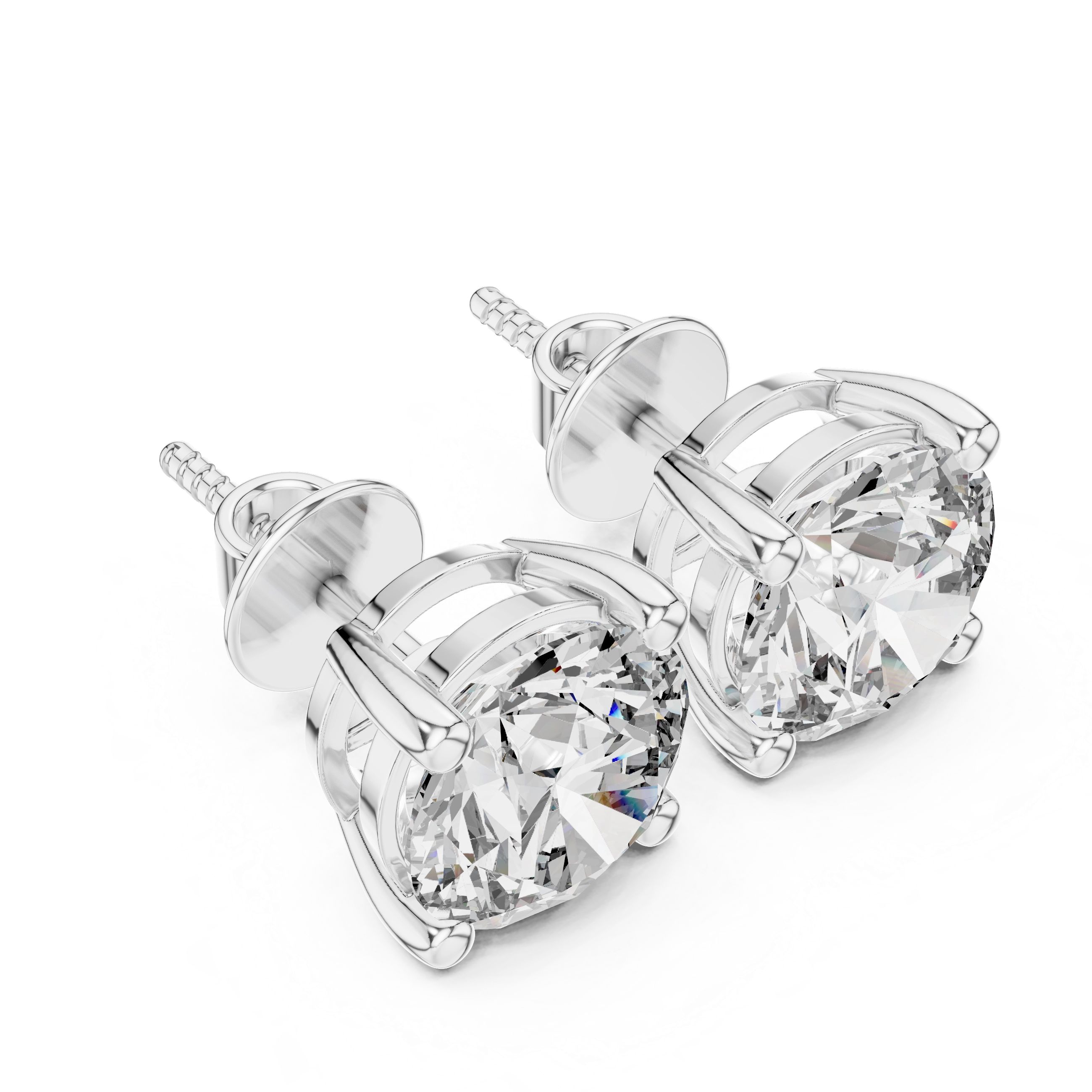 MJER01 -Classic Four-Prong Round Cut Solitaire Studs