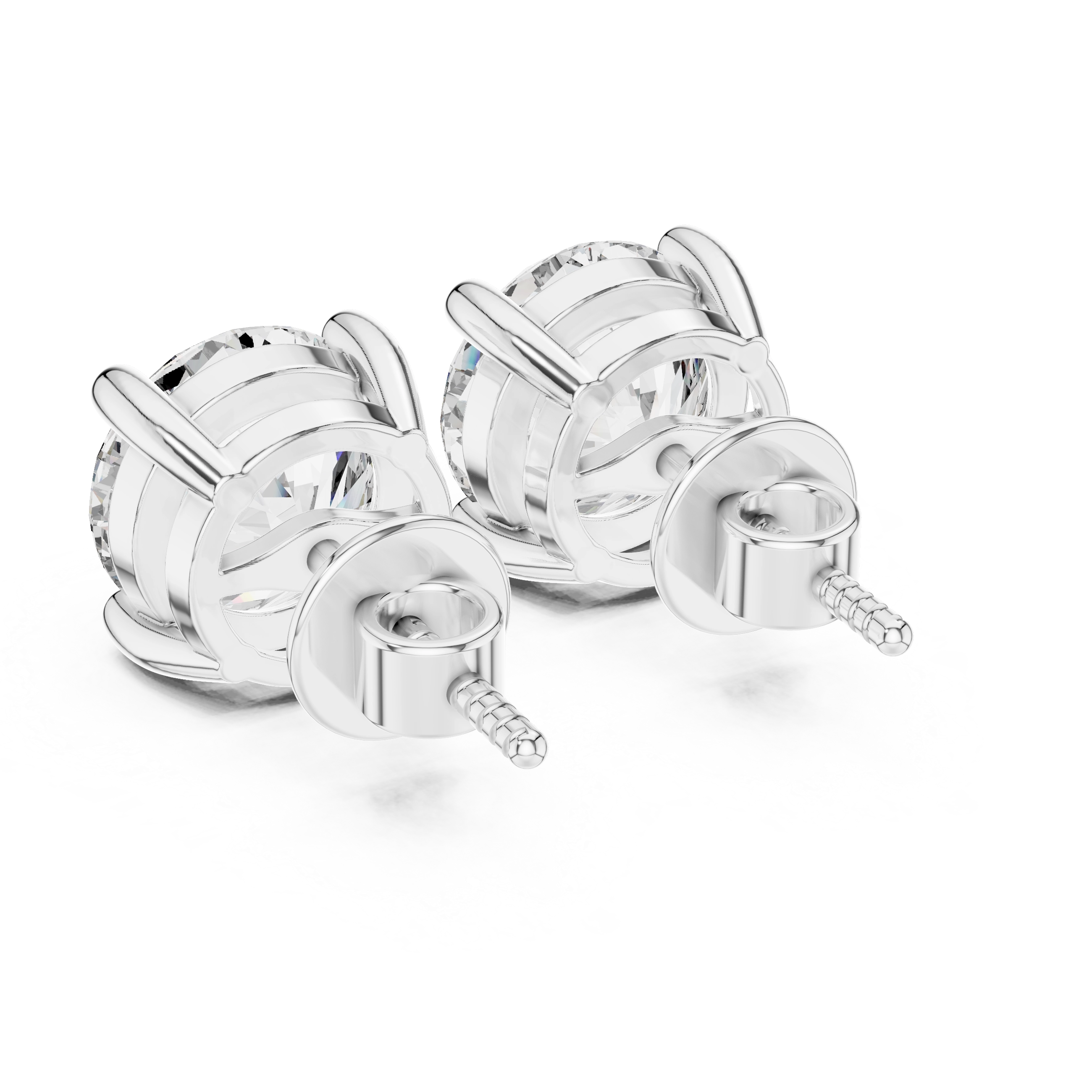 MJER01 -Classic Four-Prong Round Cut Solitaire Studs