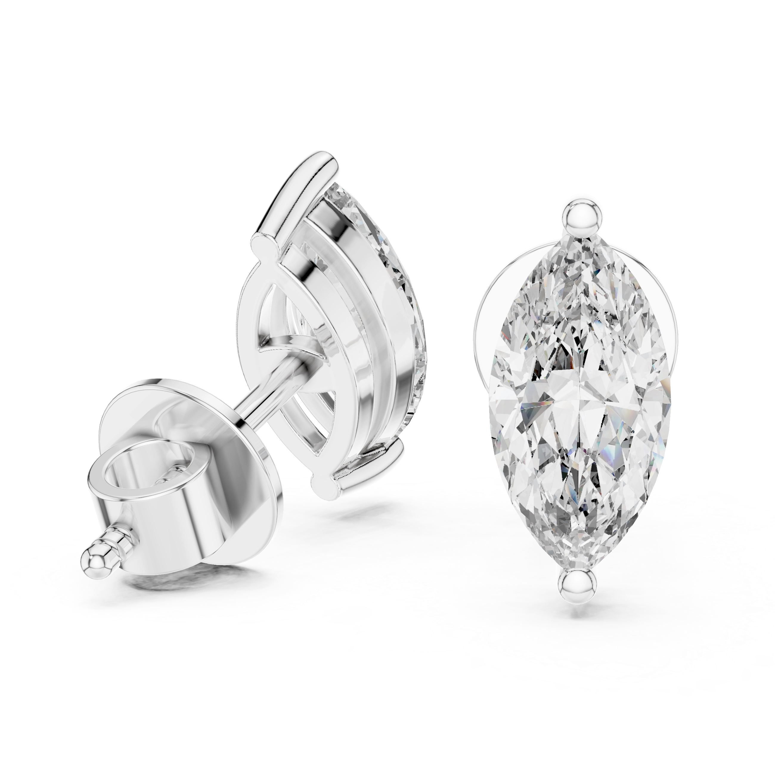 MJER03 - Marquise Cut Solitaire Earring Pair