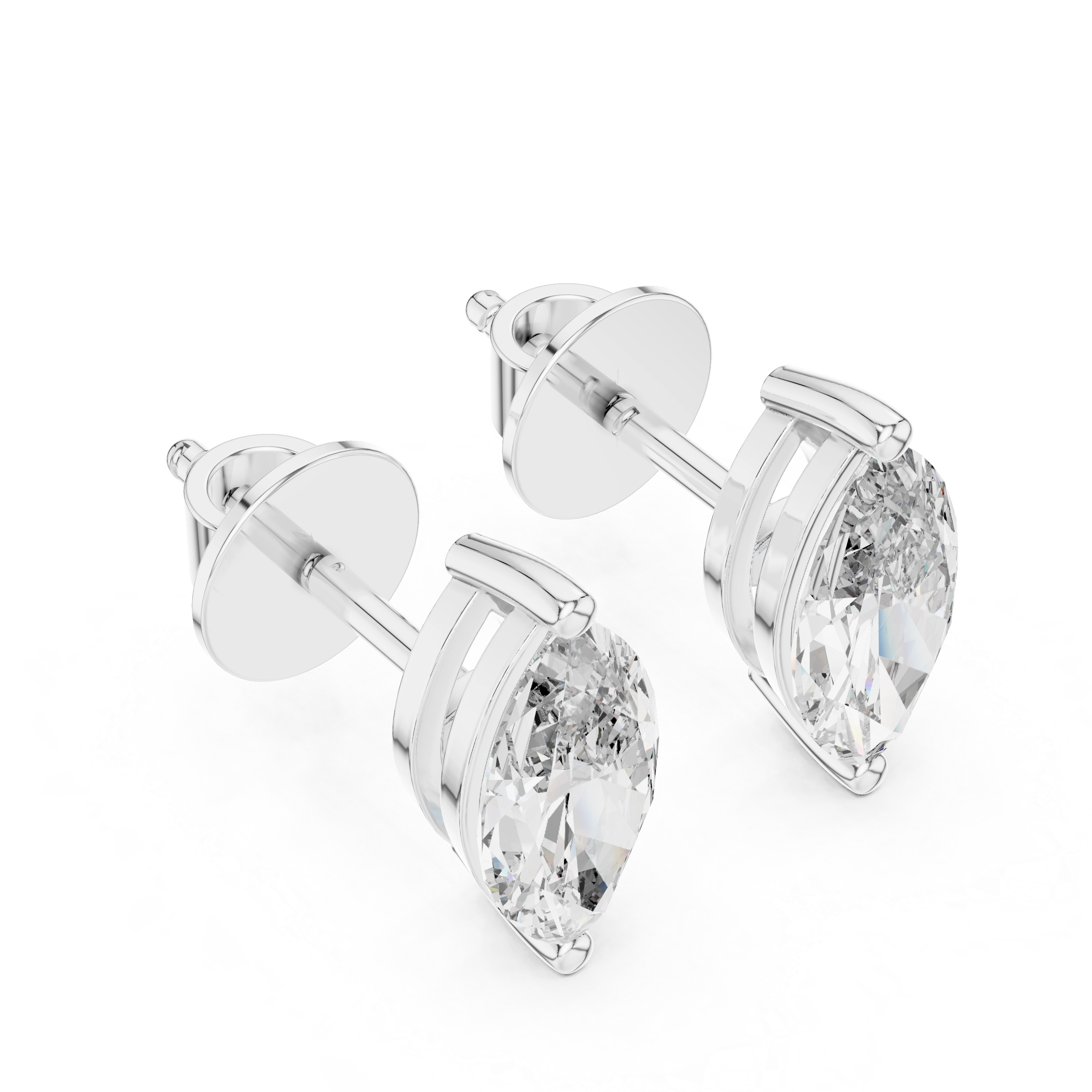 MJER03 - Marquise Cut Solitaire Earring Pair