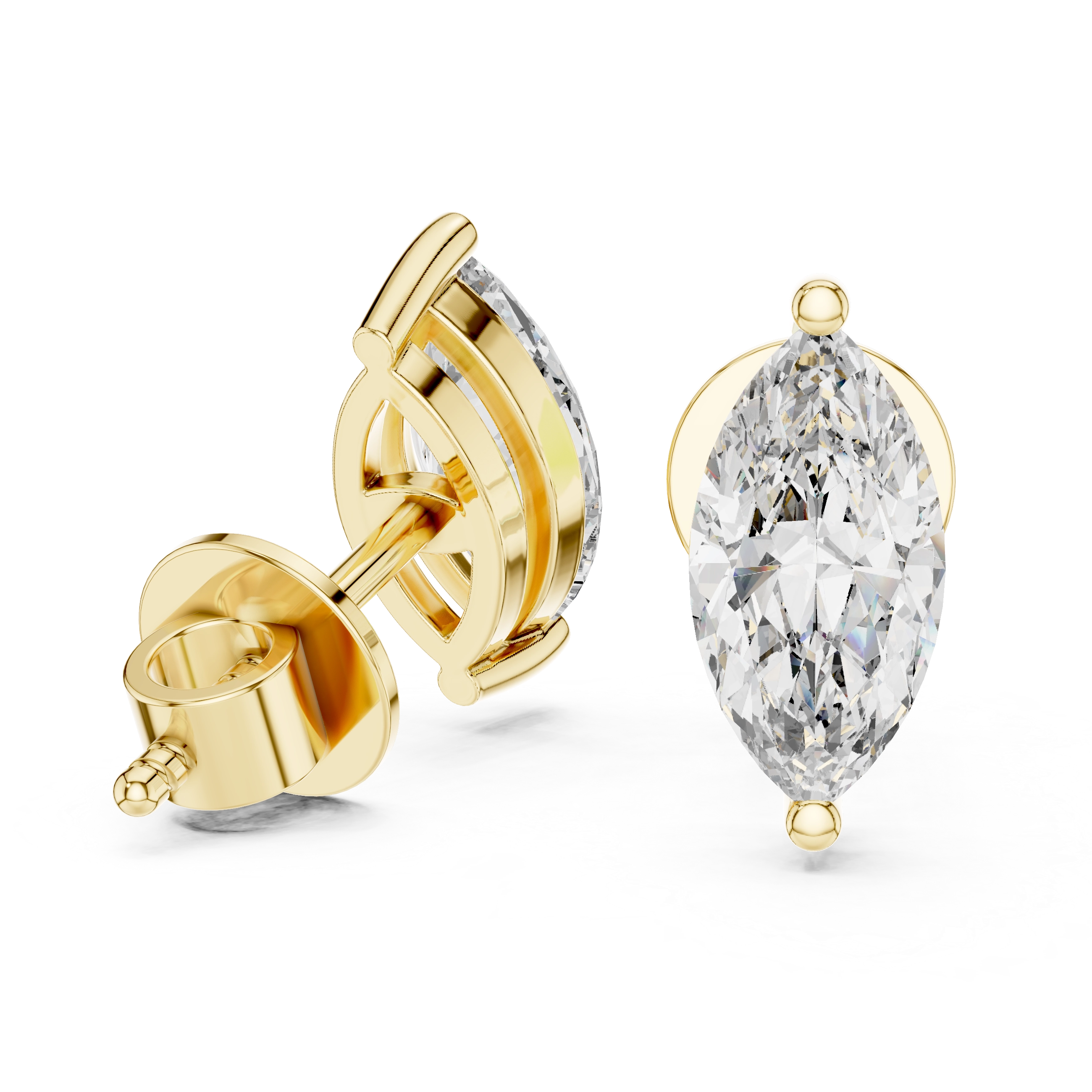 MJER03 - Marquise Cut Solitaire Earring Pair