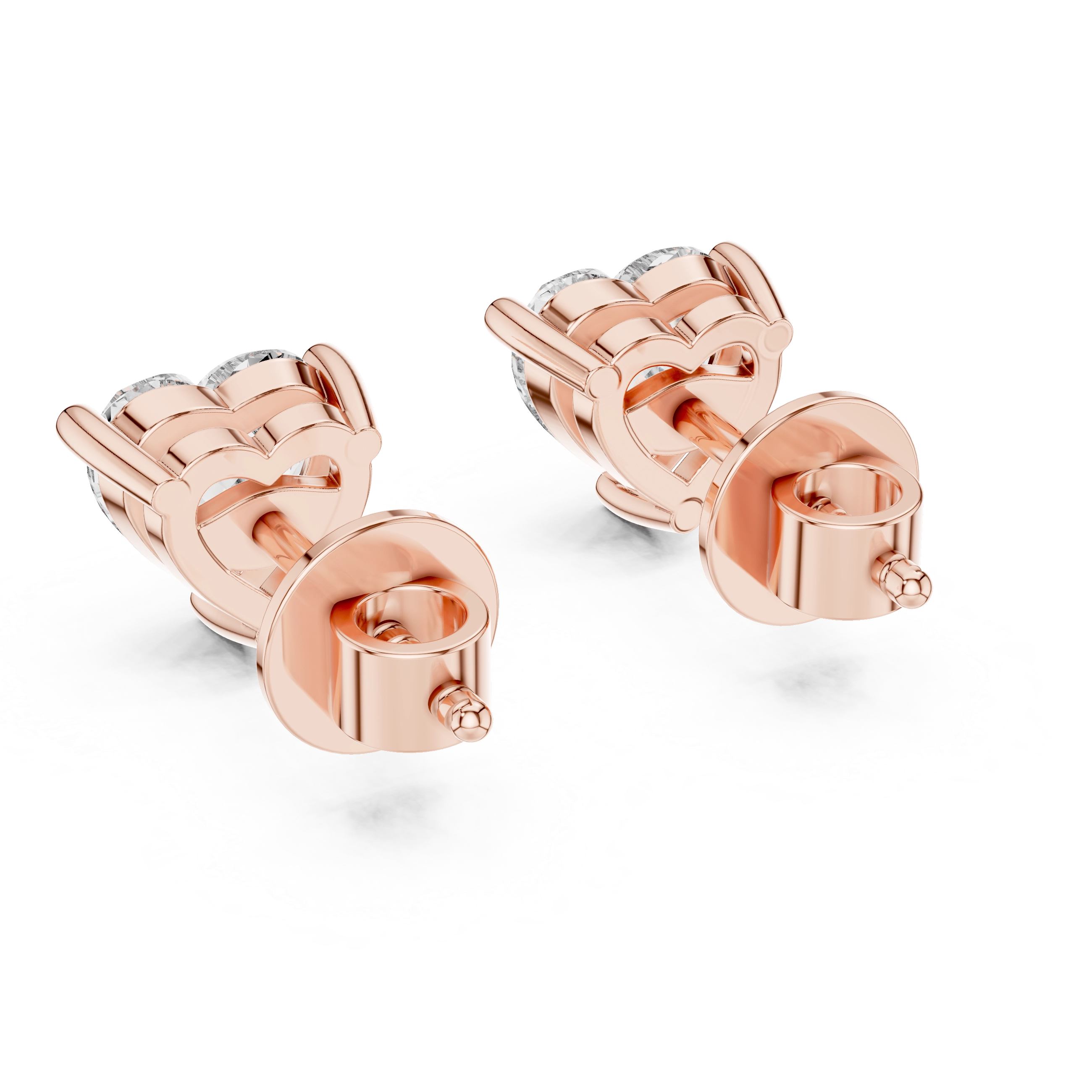 MJER05 -Romantic Heart Shaped Solitaire Studs