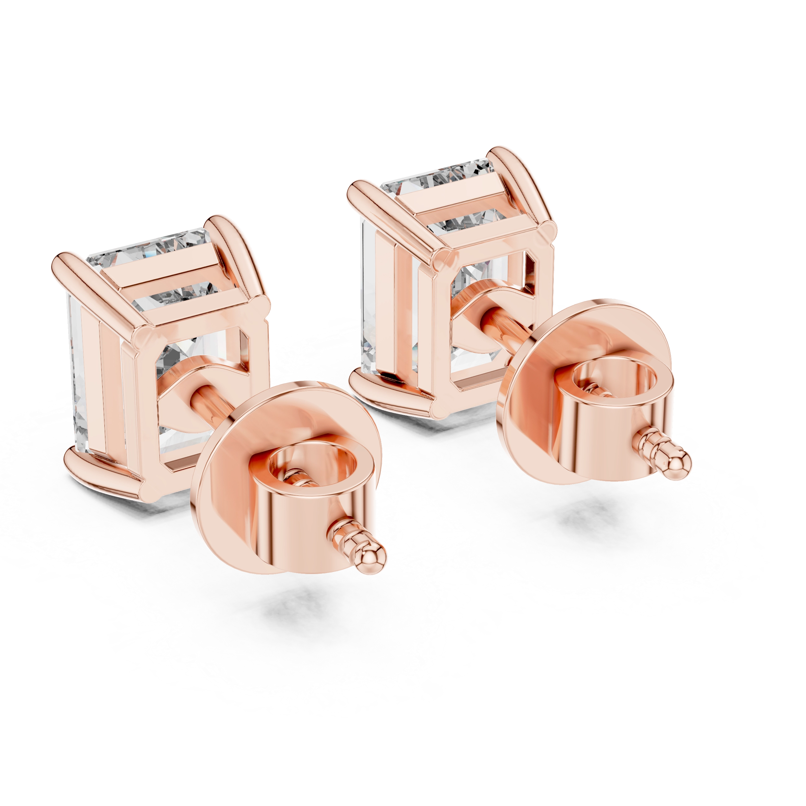 MJER06 - Emerald Cut Solitaire Stud Earrings