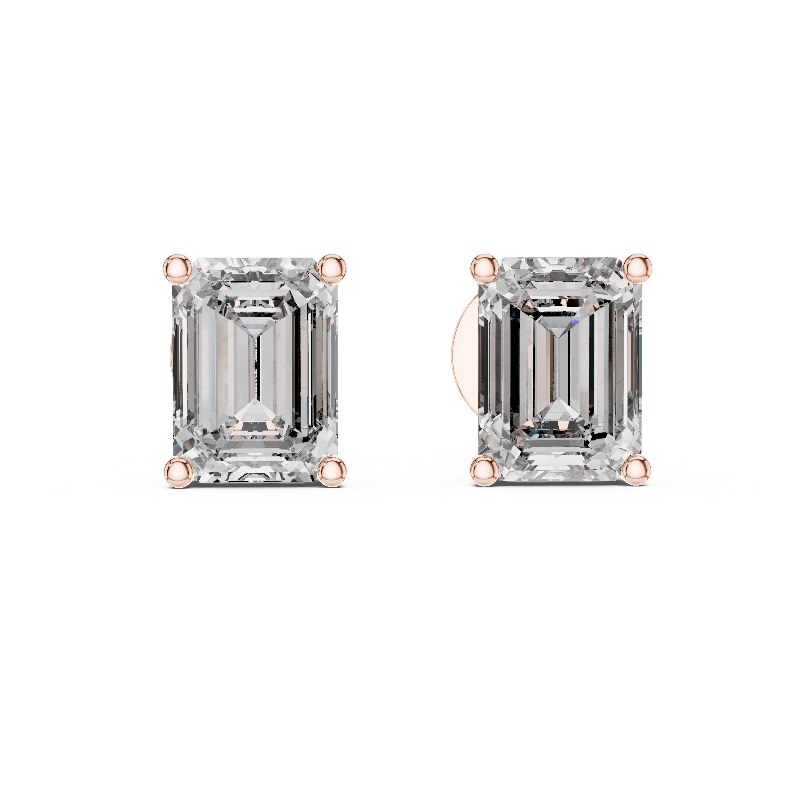 MJER06 - Emerald Cut Solitaire Stud Earrings