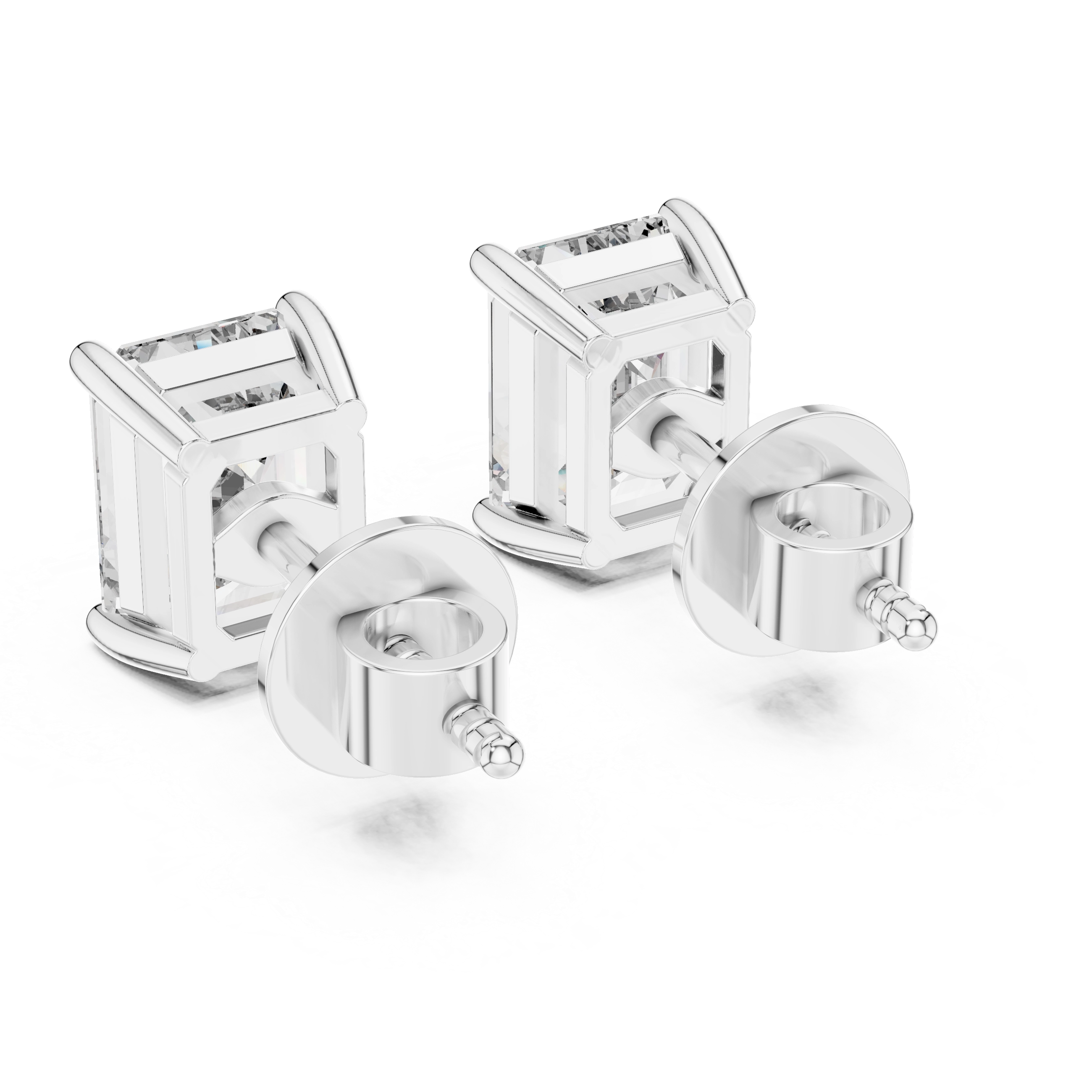MJER06 - Emerald Cut Solitaire Stud Earrings