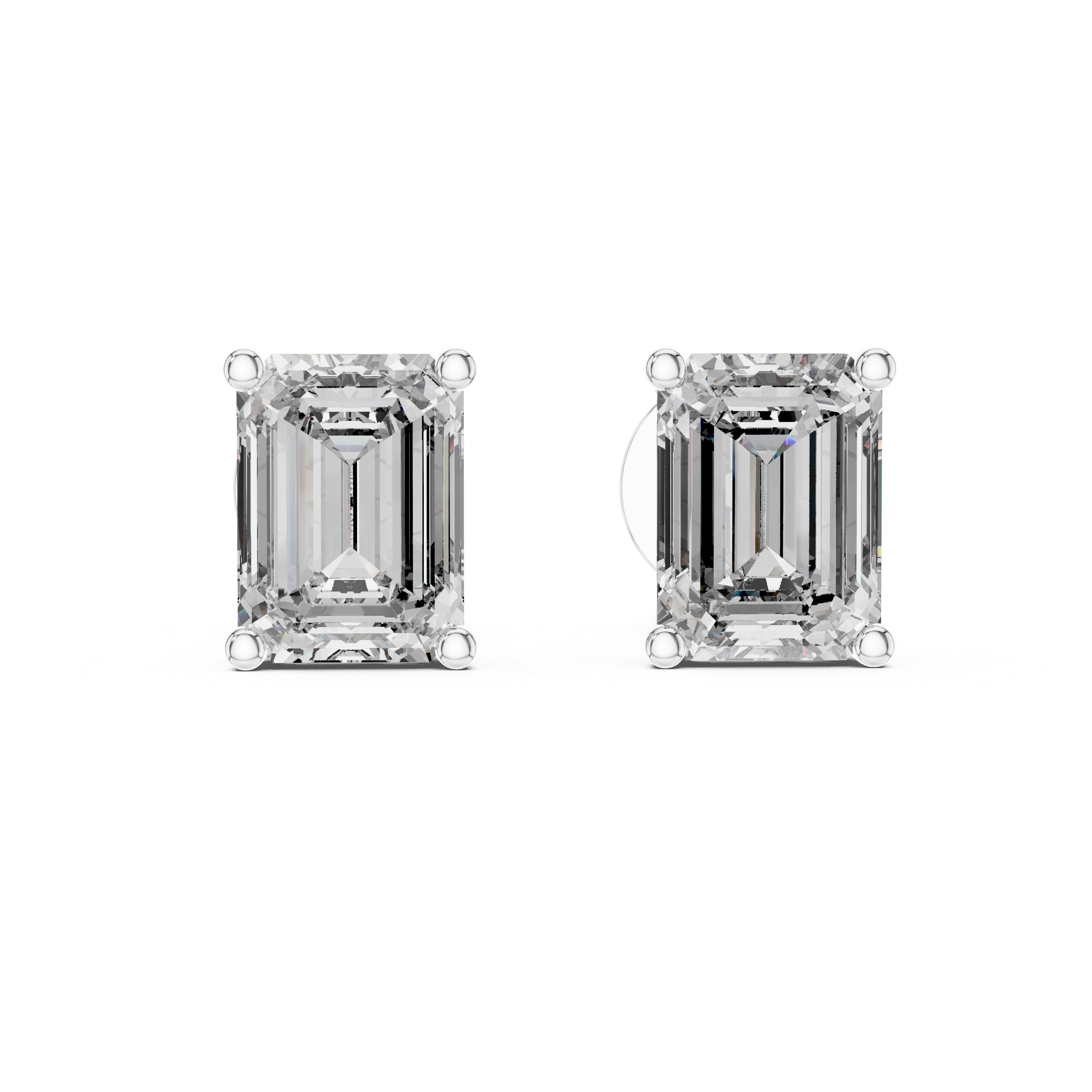 MJER06 - Emerald Cut Solitaire Stud Earrings