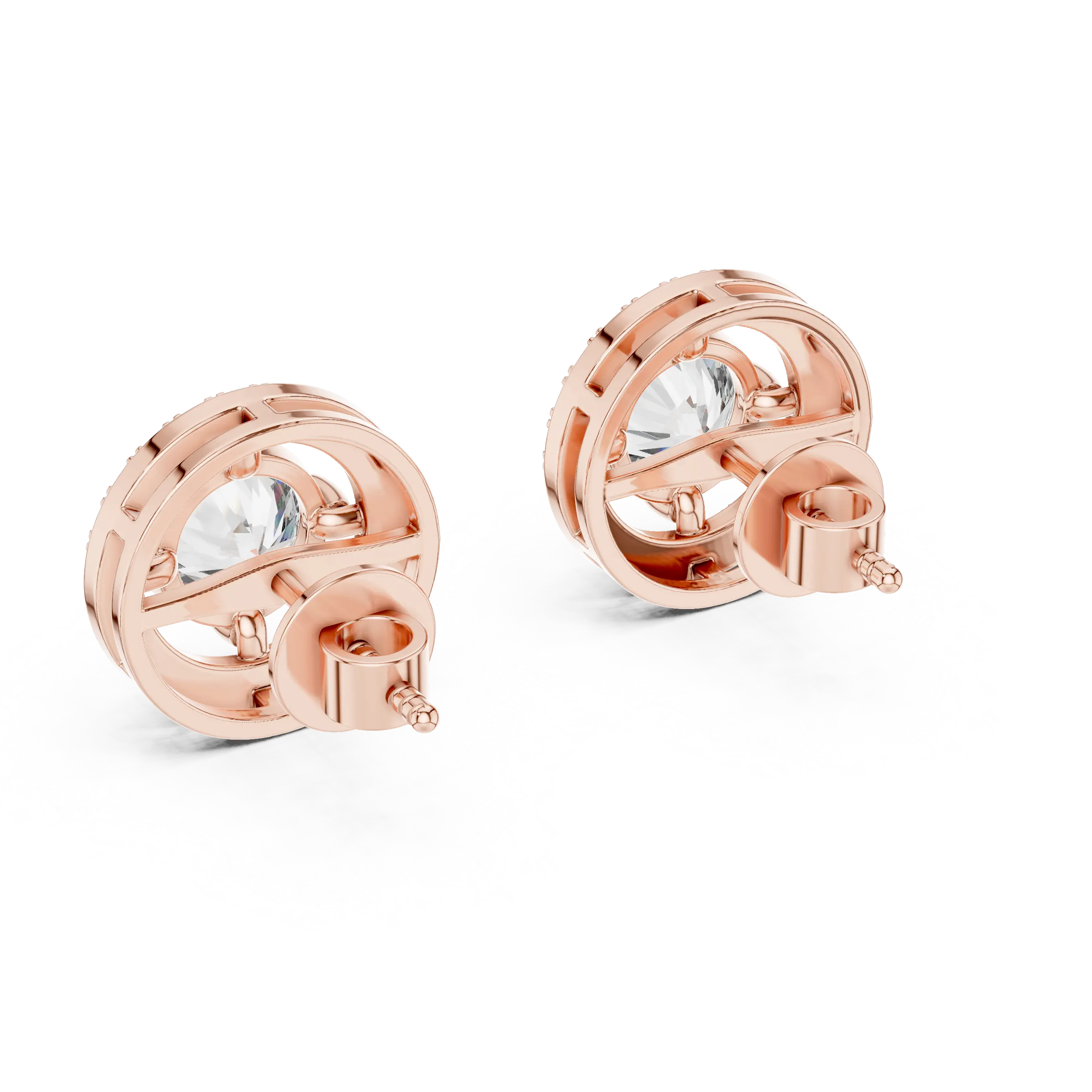 MJER07 - Round Cut Floating Halo Studs