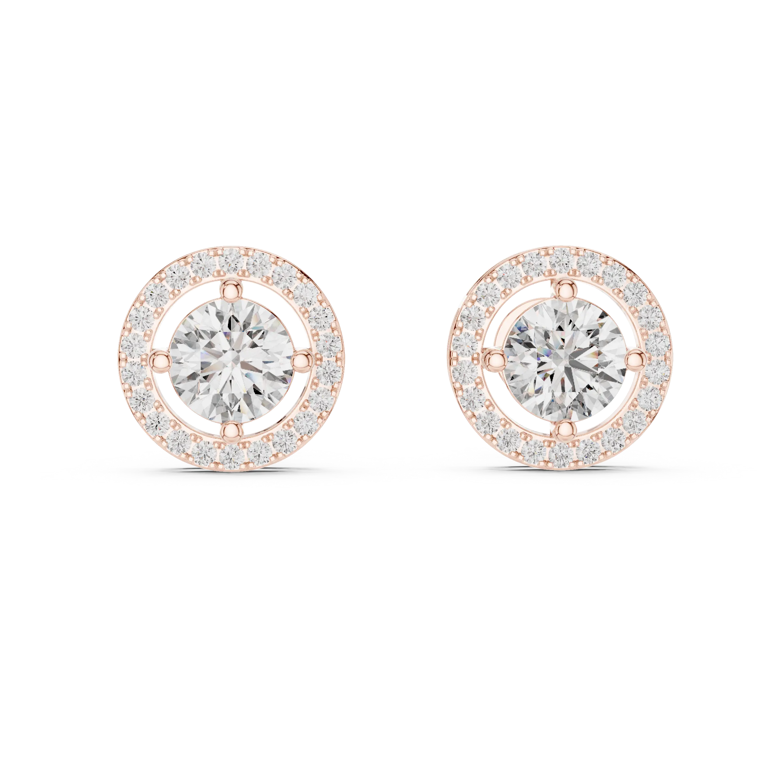 MJER07 - Round Cut Floating Halo Studs