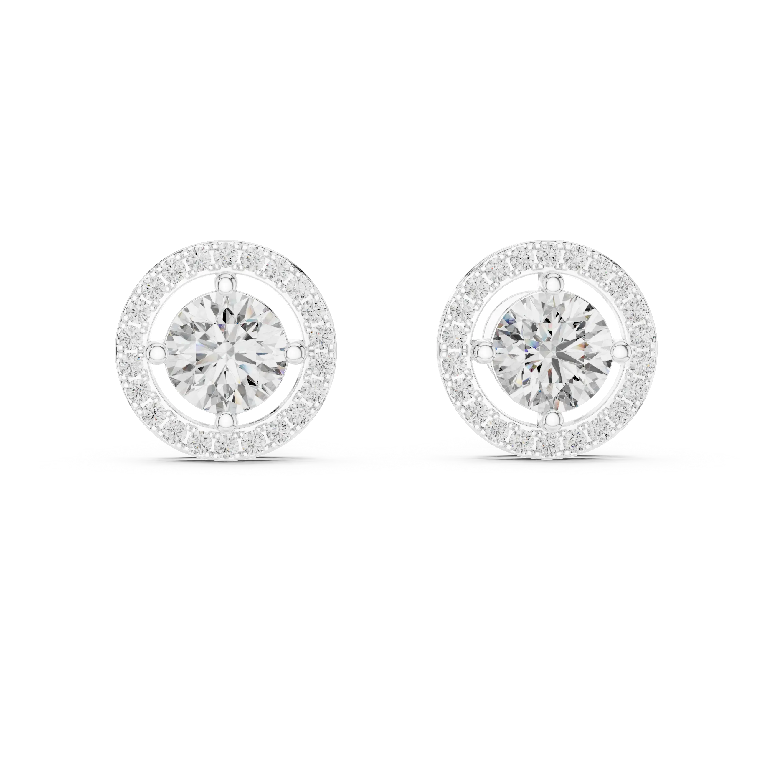 MJER07 - Round Cut Floating Halo Studs