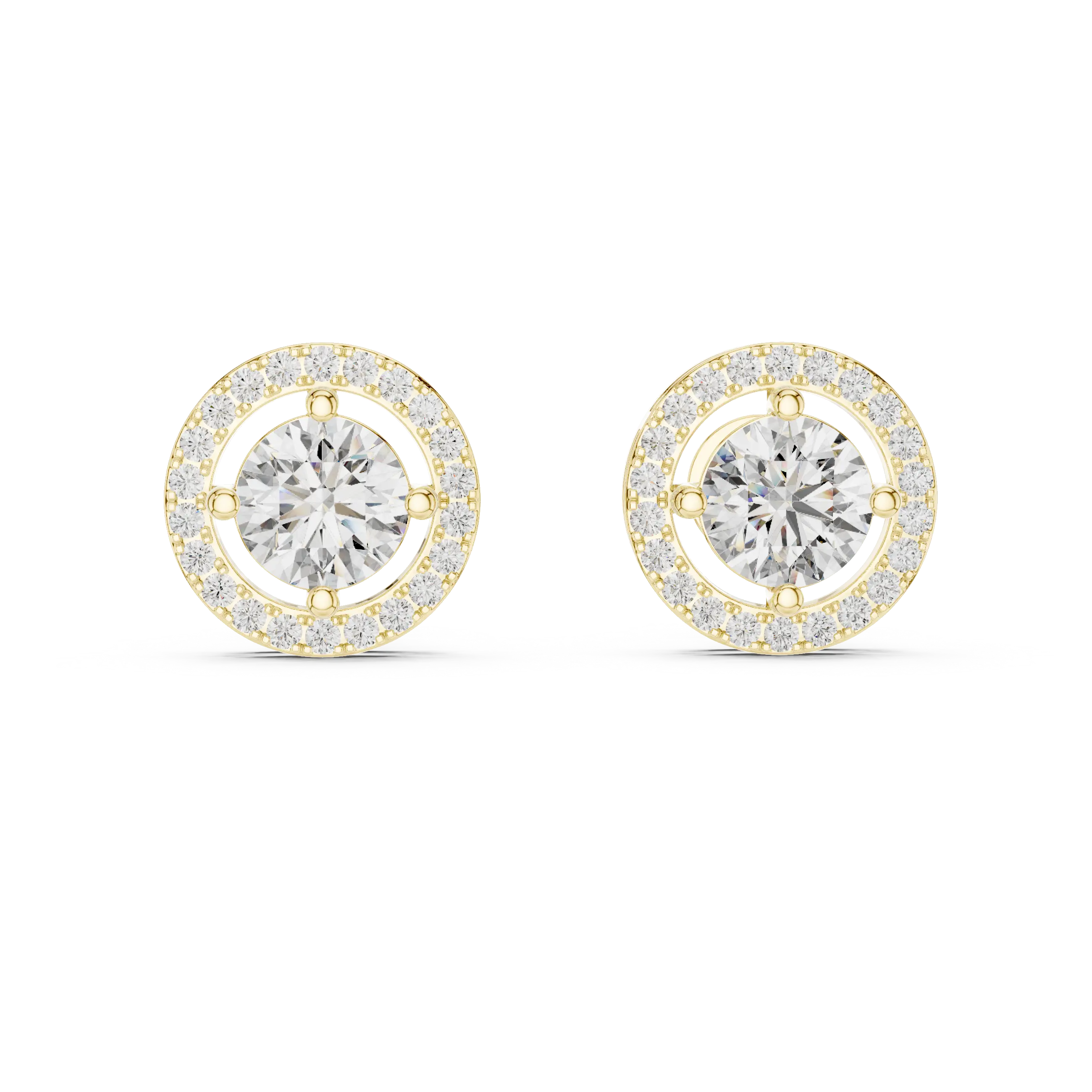 MJER07 - Round Cut Floating Halo Studs