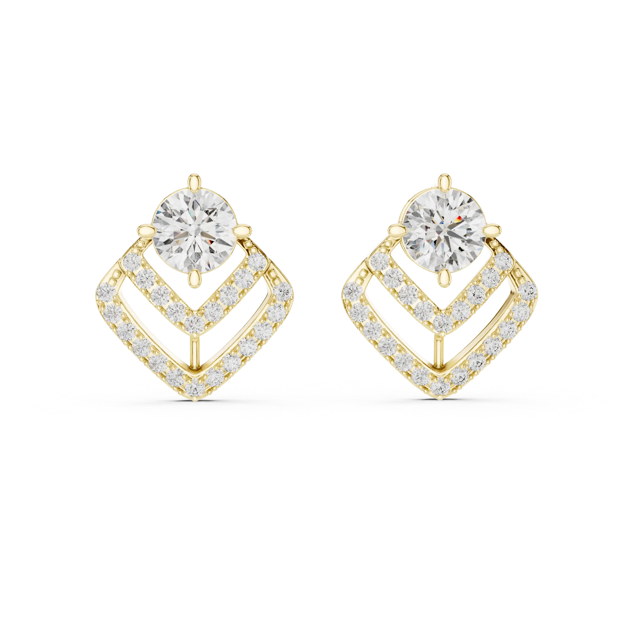 MJER08 - Square Cushion Frame Solitaire Studs