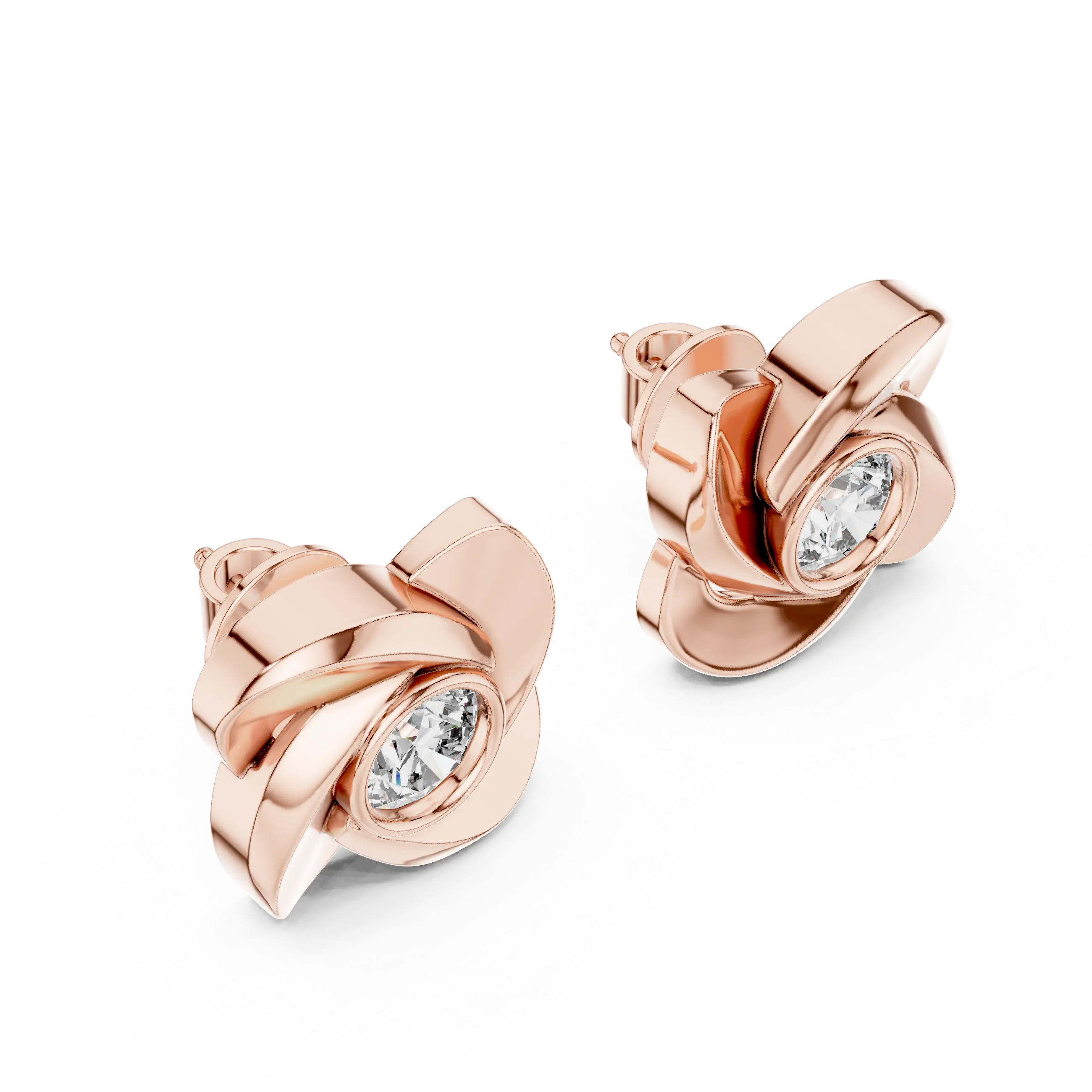 MJER12 - Sculpted Floral Petal Bezel Studs