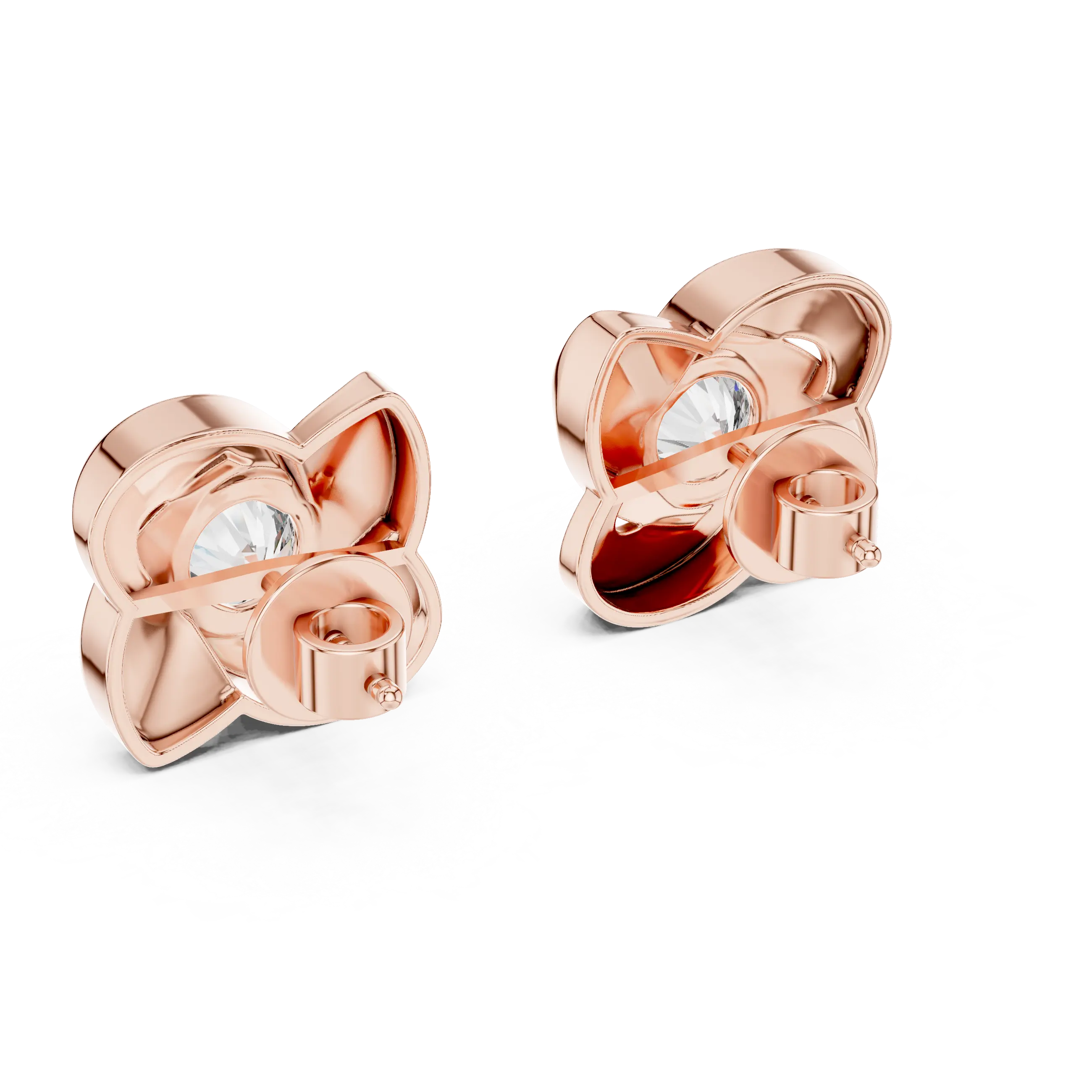 MJER12 - Sculpted Floral Petal Bezel Studs